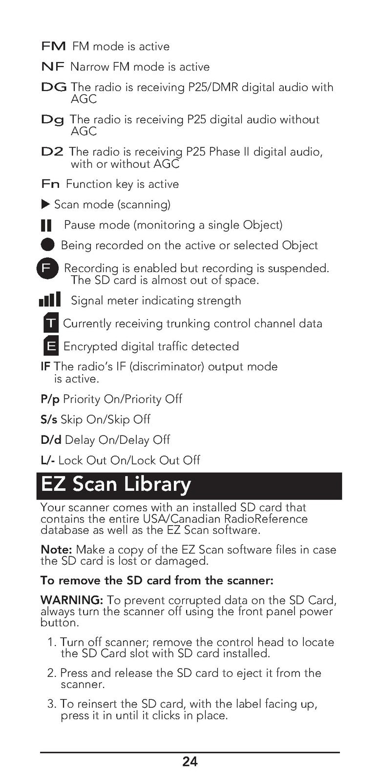 WHISTLER TRX-2 Digital Scanner User Guide Manual - WIRE BOUND - TOUGH COVERS