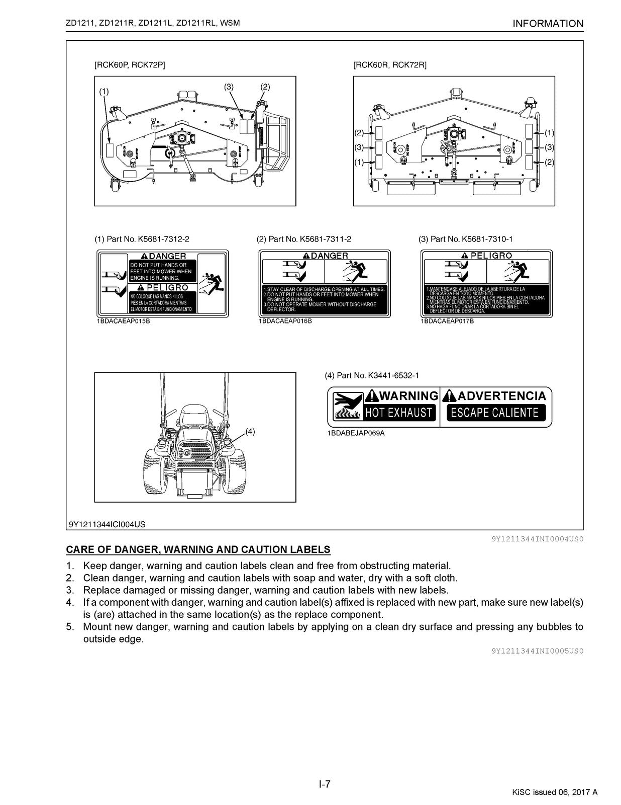 KUBOTA ZD1211 ZD1211R ZD1211L ZD1211RL Workshop Manual 2017, FOLDOUTS