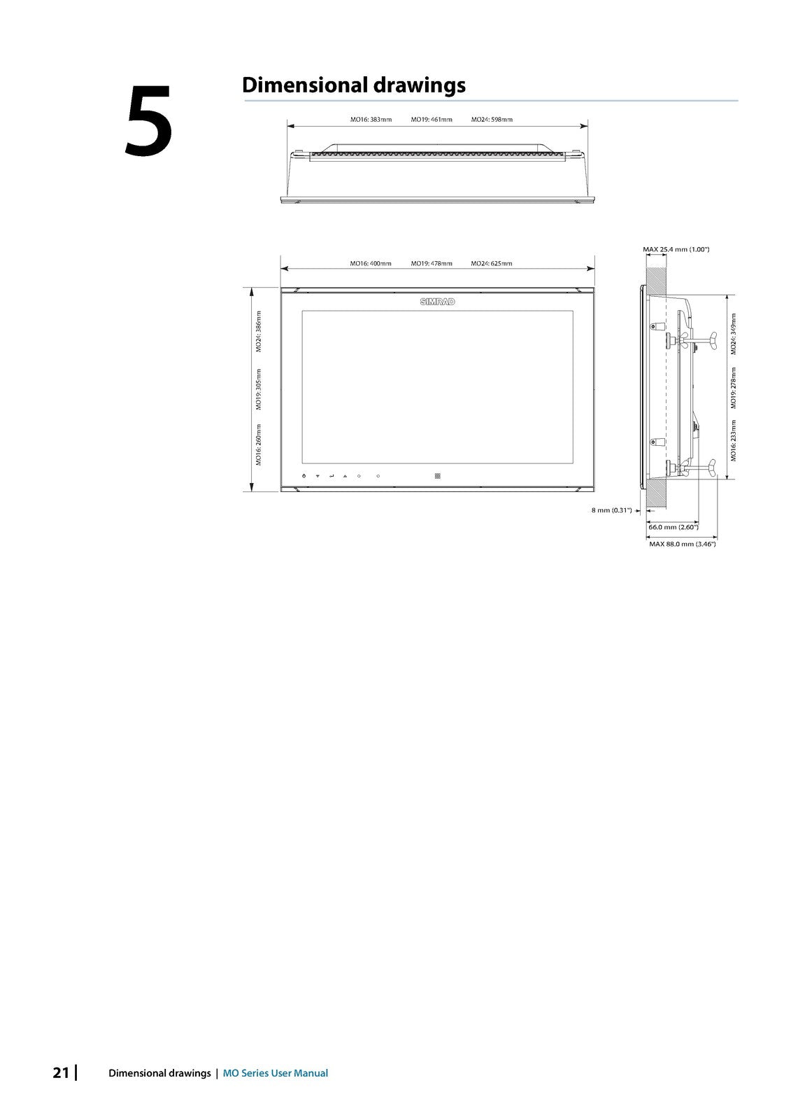 SIMRAD MO Series Monitor Operators Manual - STEEL WIRE BOUND - PROTECTIVE COVERS