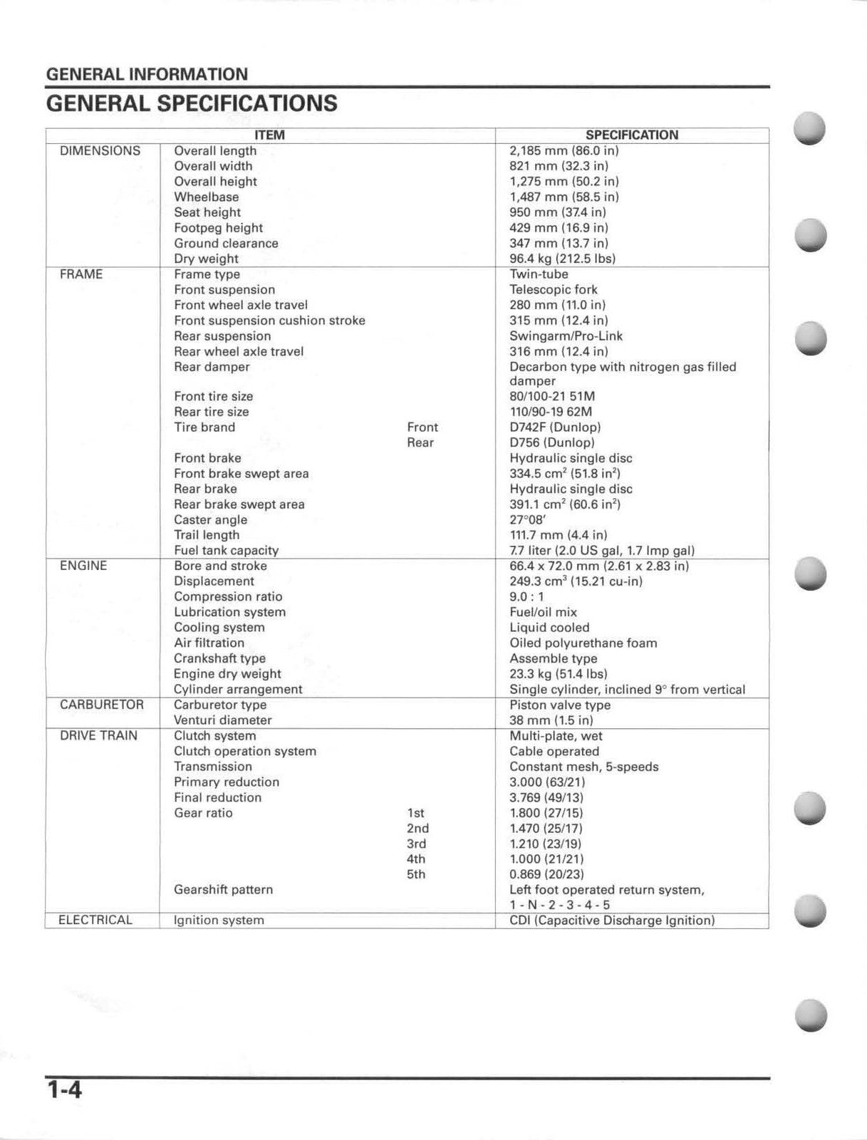 HONDA CR250R Motorcycle Service Manual 2005-2007 - WIRE BOUND - TOUGH COVERS
