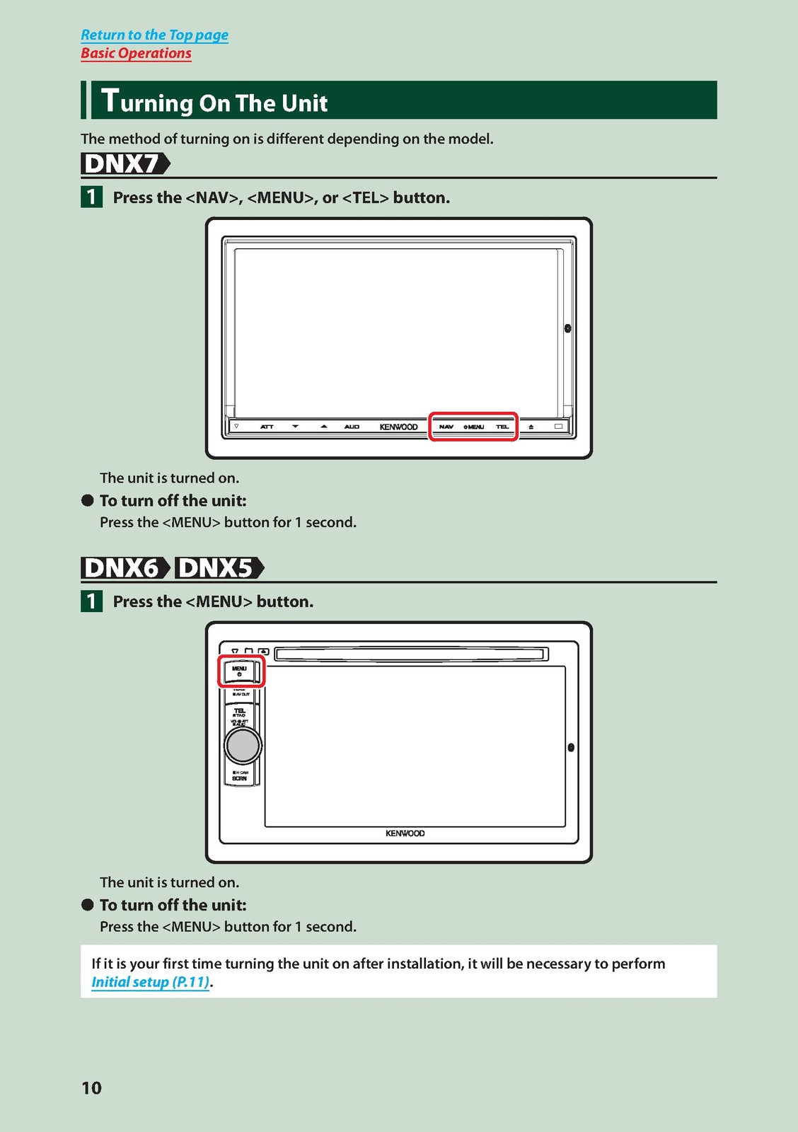 KENWOOD DNX7180 7480BT 6980 6180 6040EX 6480BT 5180 Instruction Manual 2010