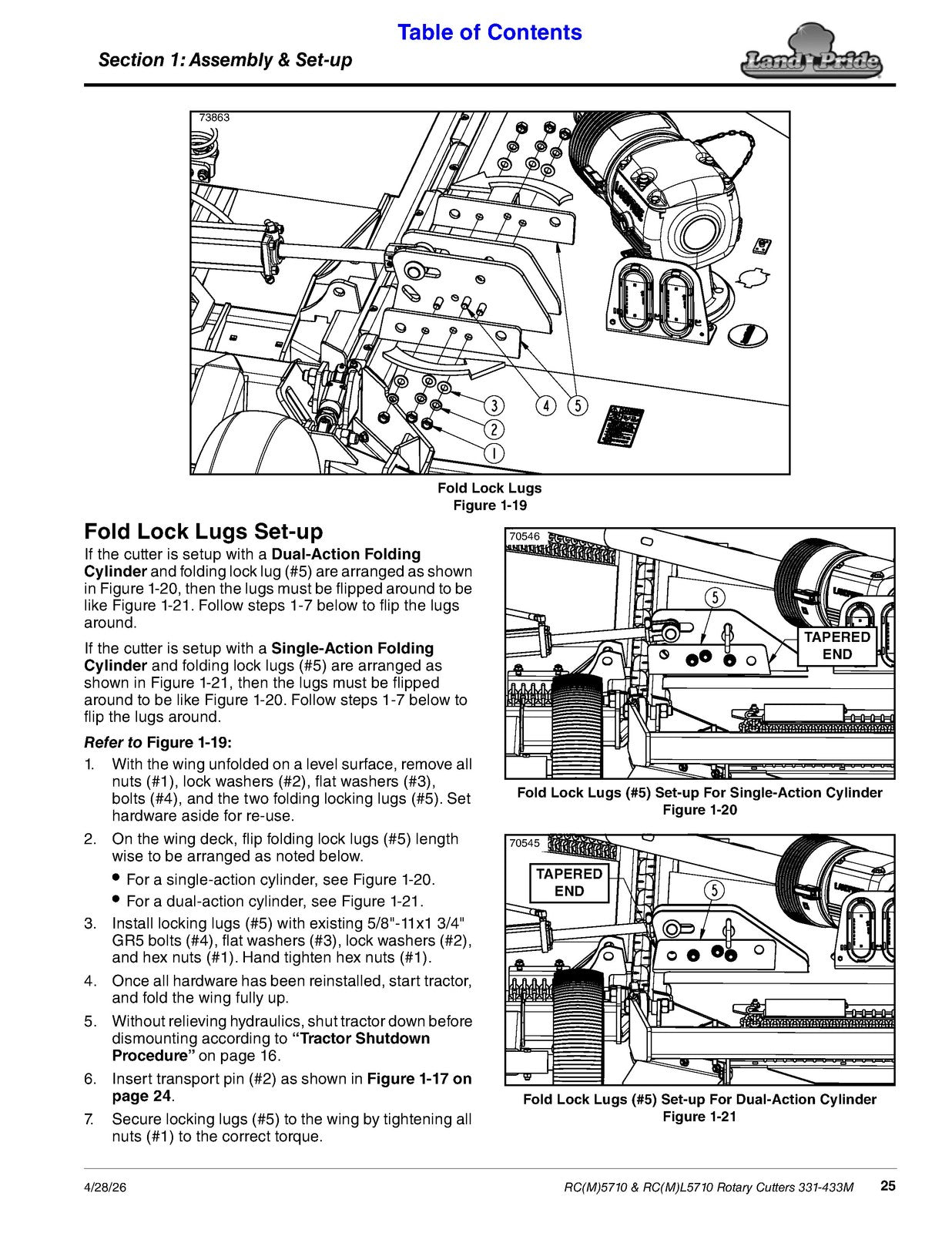 LAND PRIDE RC5710 Series Rotary Cutters Operators Manual - WIRE BOUND - COVERS