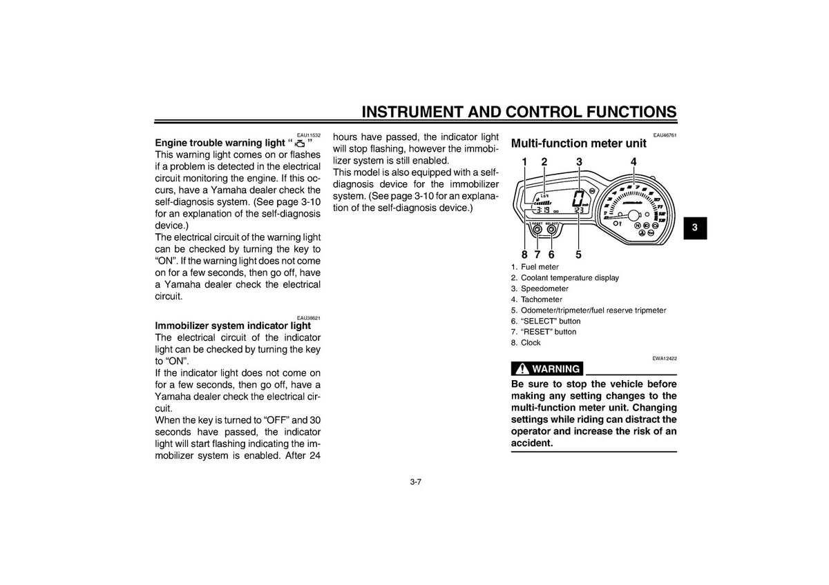 YAMAHA XJ6N Motorcycle Owners Manual 2009 - STEEL WIRE BOUND - PROTECTIVE COVERS