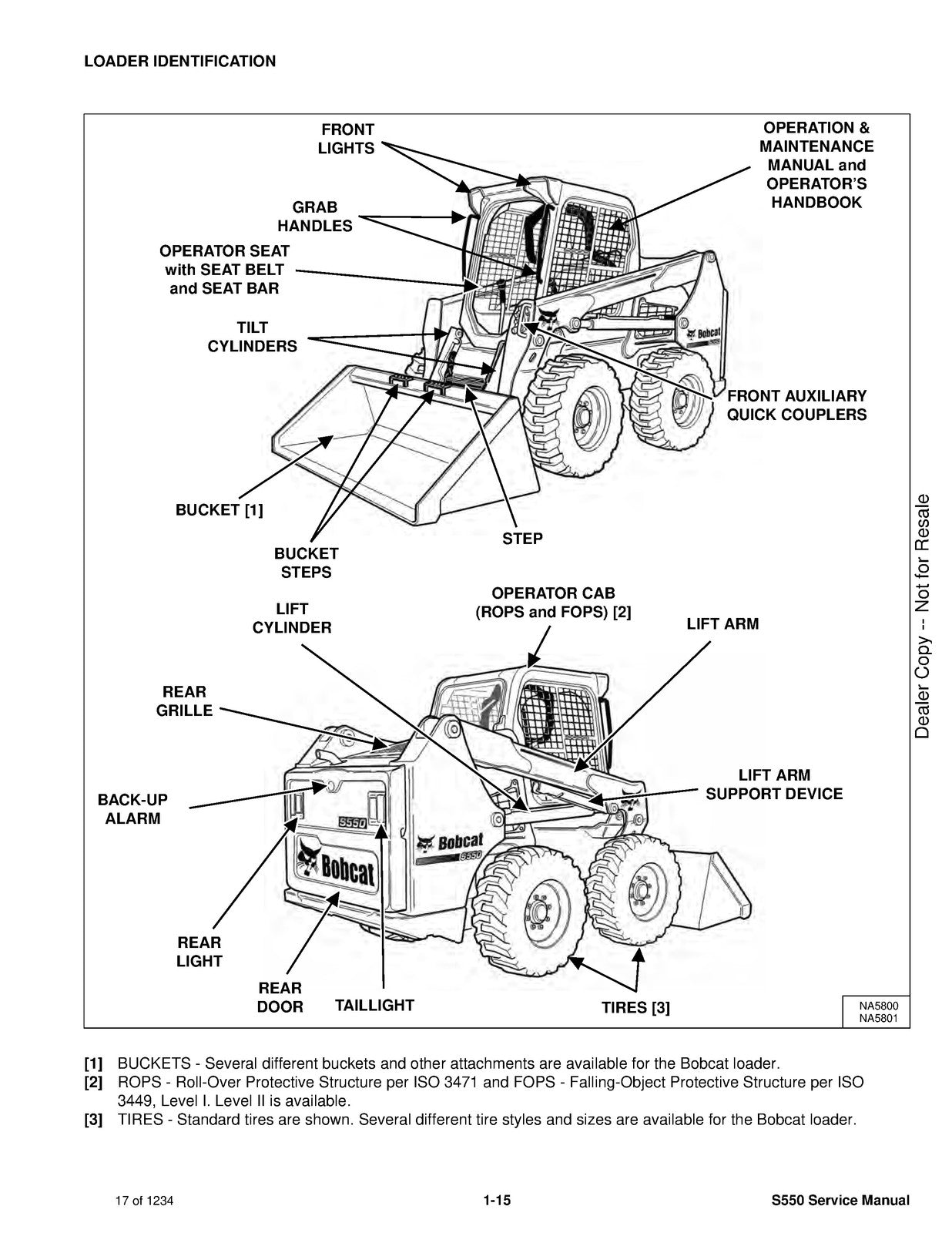 BOBCAT S550 Skid-Steer Loader Service Manual SN A3NL11001 Up 2019, FOLDOUTS