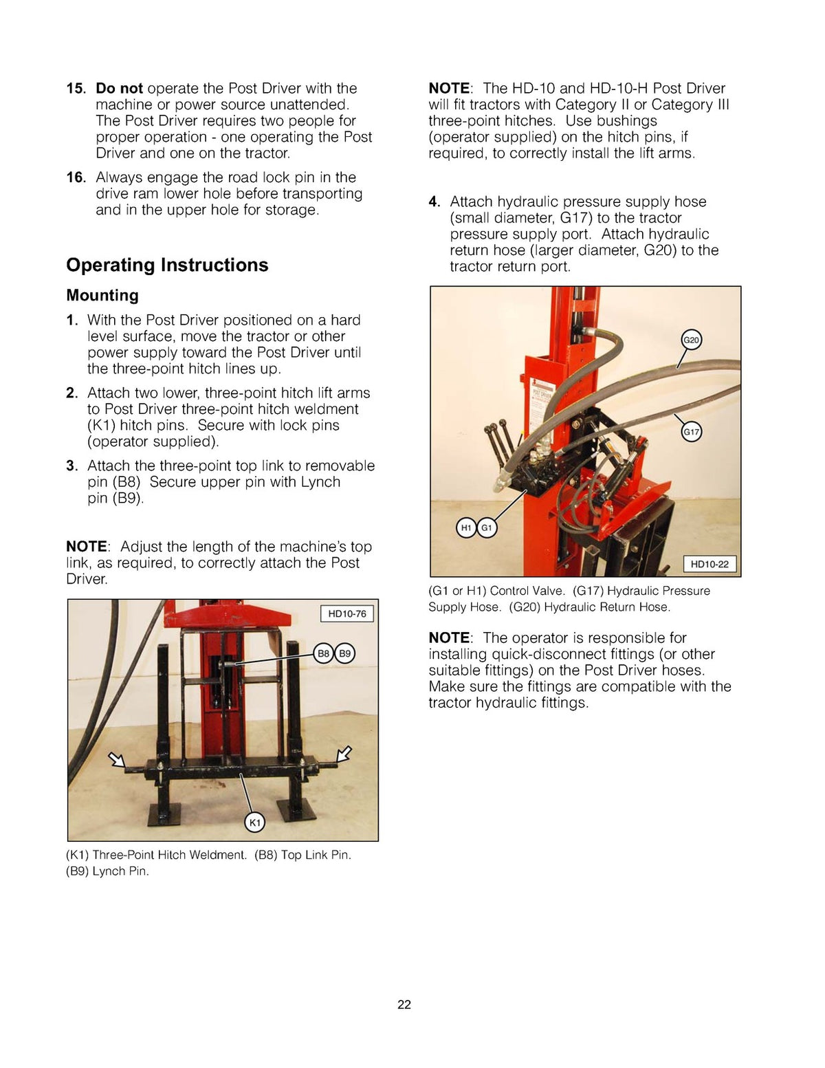 SHAVER HD-10 HD-10-H HD-8-H Hydraulic Post Driver Operators Manual BUNDLE
