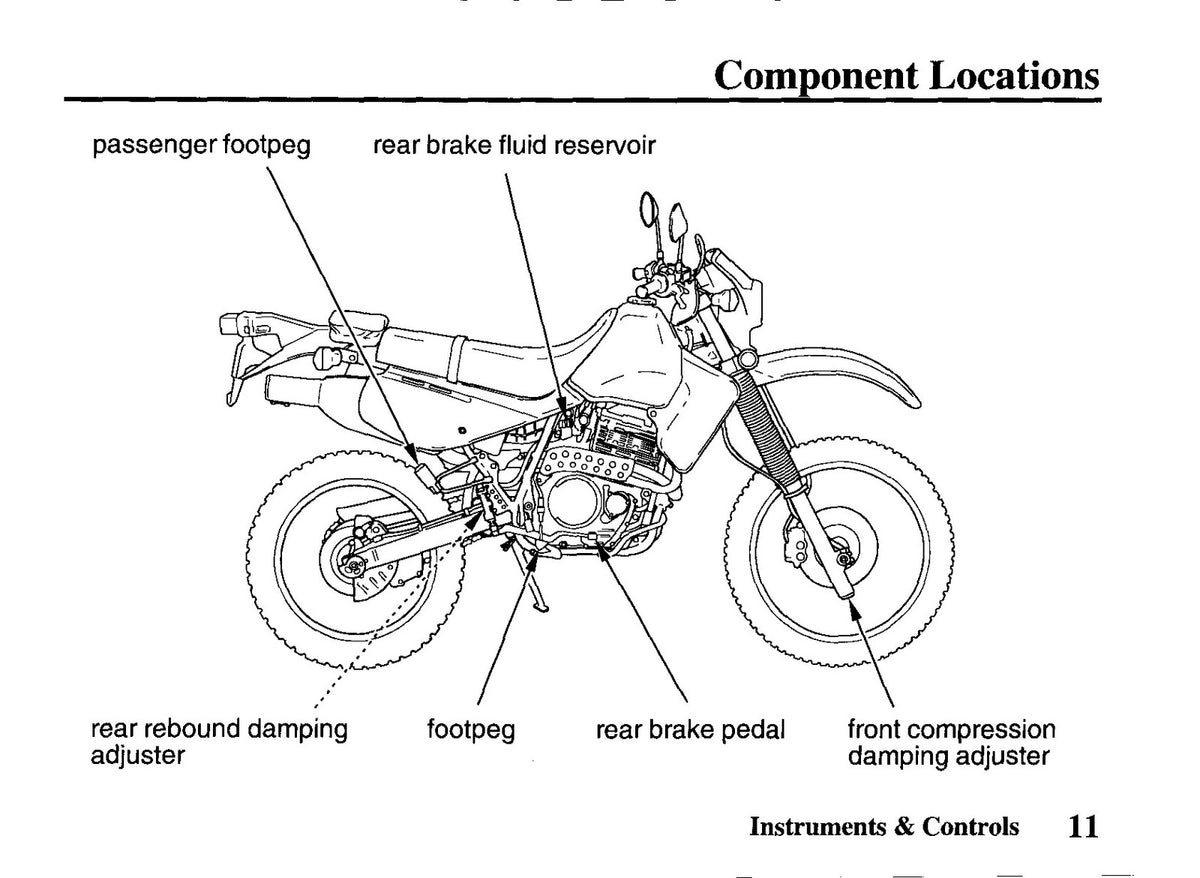 HONDA XR650L Owners Manual 2001 - STEEL WIRE BOUND - PROTECTIVE COVERS