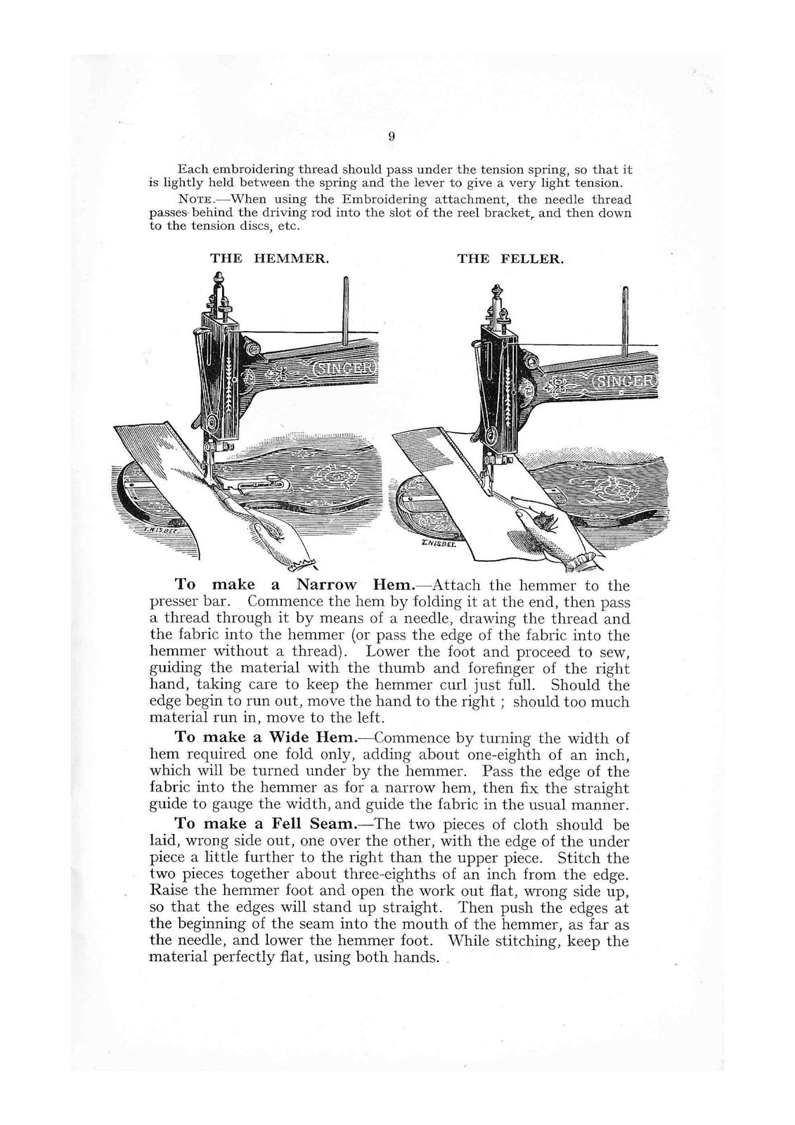 SINGER 12K Family Sewing Machine Instruction Manual - WIRE BOUND - TOUGH COVERS