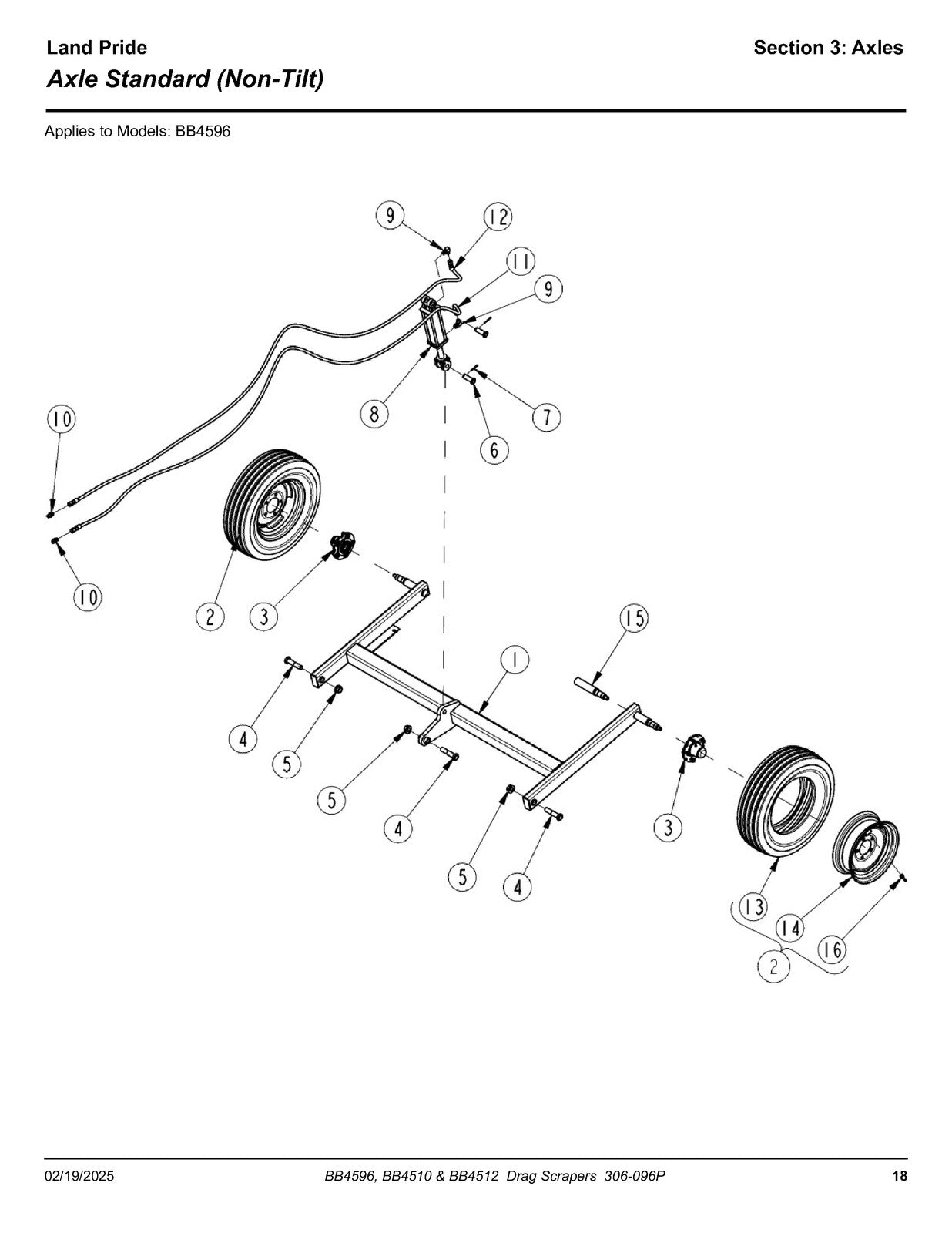 LAND PRIDE BB45 Series Drag Scrapers Parts Manual 2025 - WIRE BOUND - COVERS