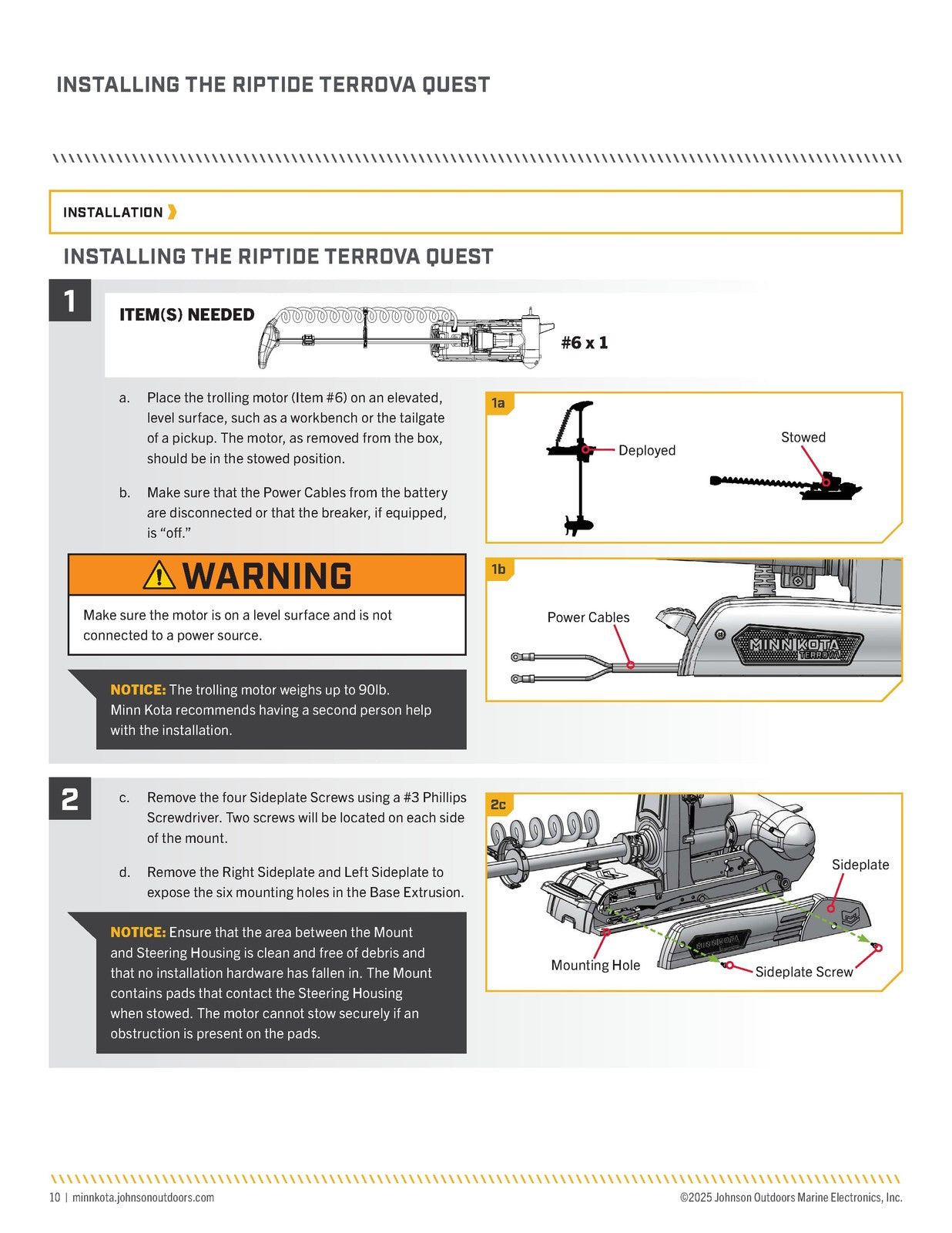 MINN KOTA Riptide Terrova Quest Trolling Motor Owners Manual 2025 - WIRE BOUND