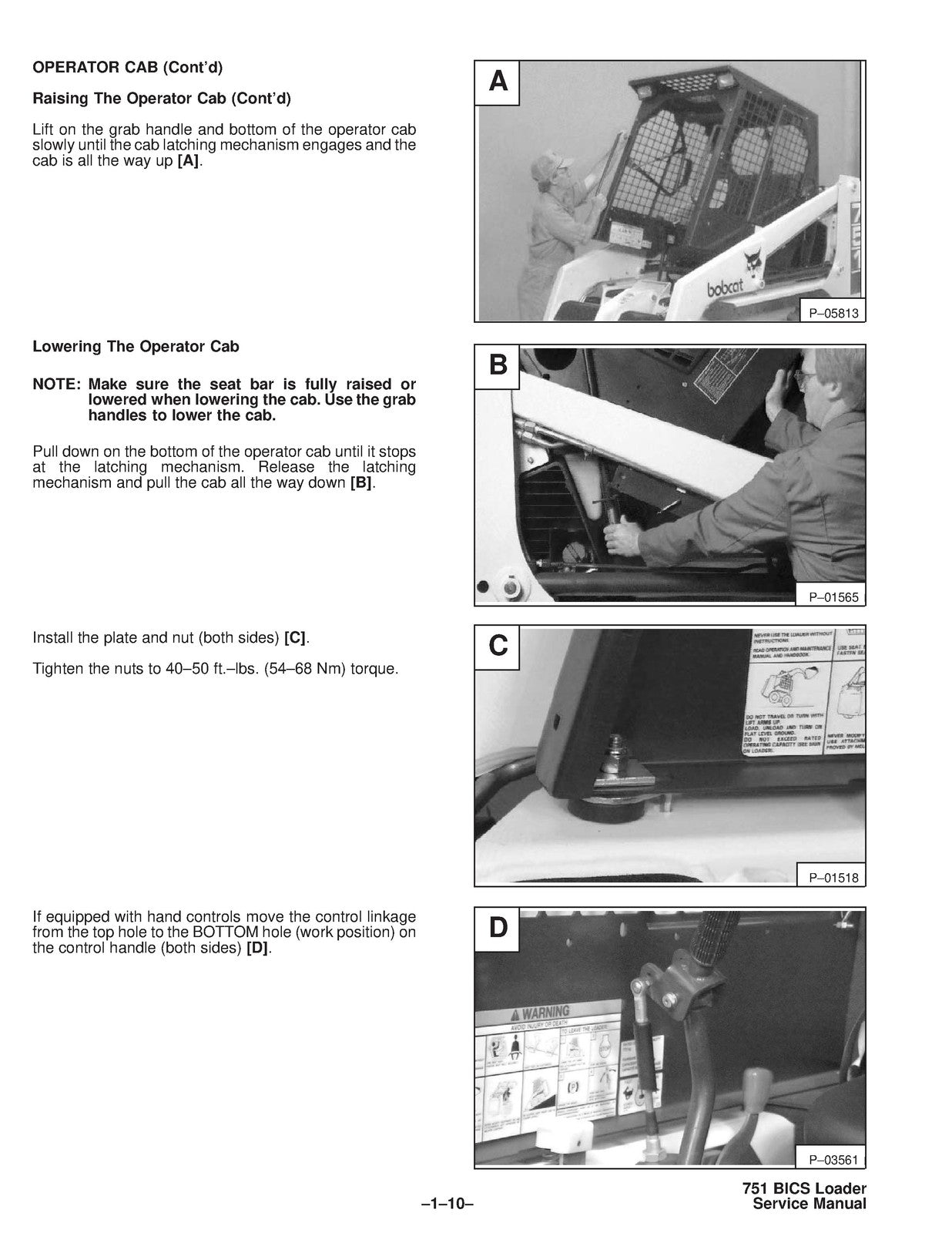 BOBCAT 751 SERVICE MANUAL SN 514711001 & UP SN 514911001 & UP, WIRE BOUND COVERS
