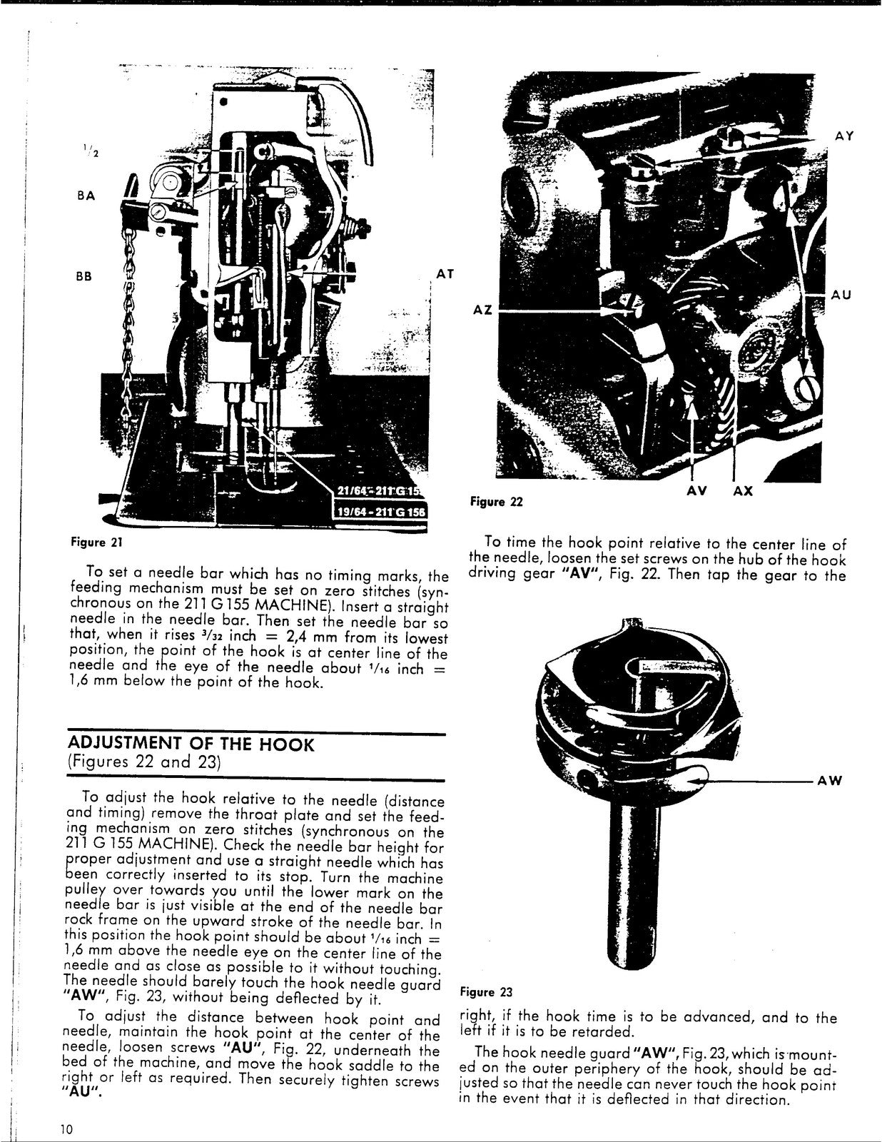 SINGER 211G155 211G156 Sewing Machine Service Manual - WIRE BOUND - TOUGH COVERS