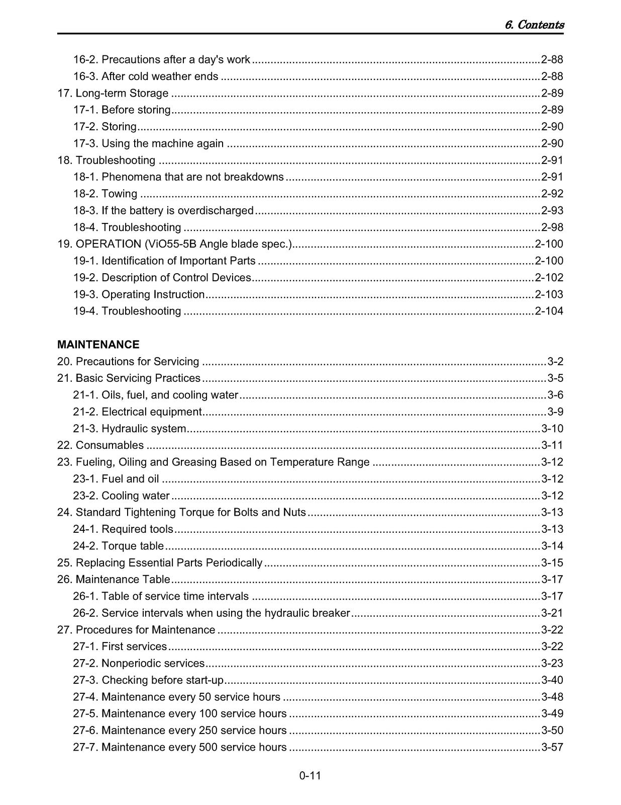 YANMAR ViO45-5B ViO55-5B Operation And Maintenance Manual SN 53001 Up - BOUND