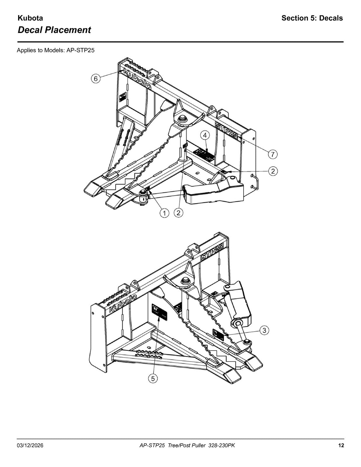 LAND PRIDE STP25 Series Tree Post Puller Parts Manual - WIRE BOUND - COVERS