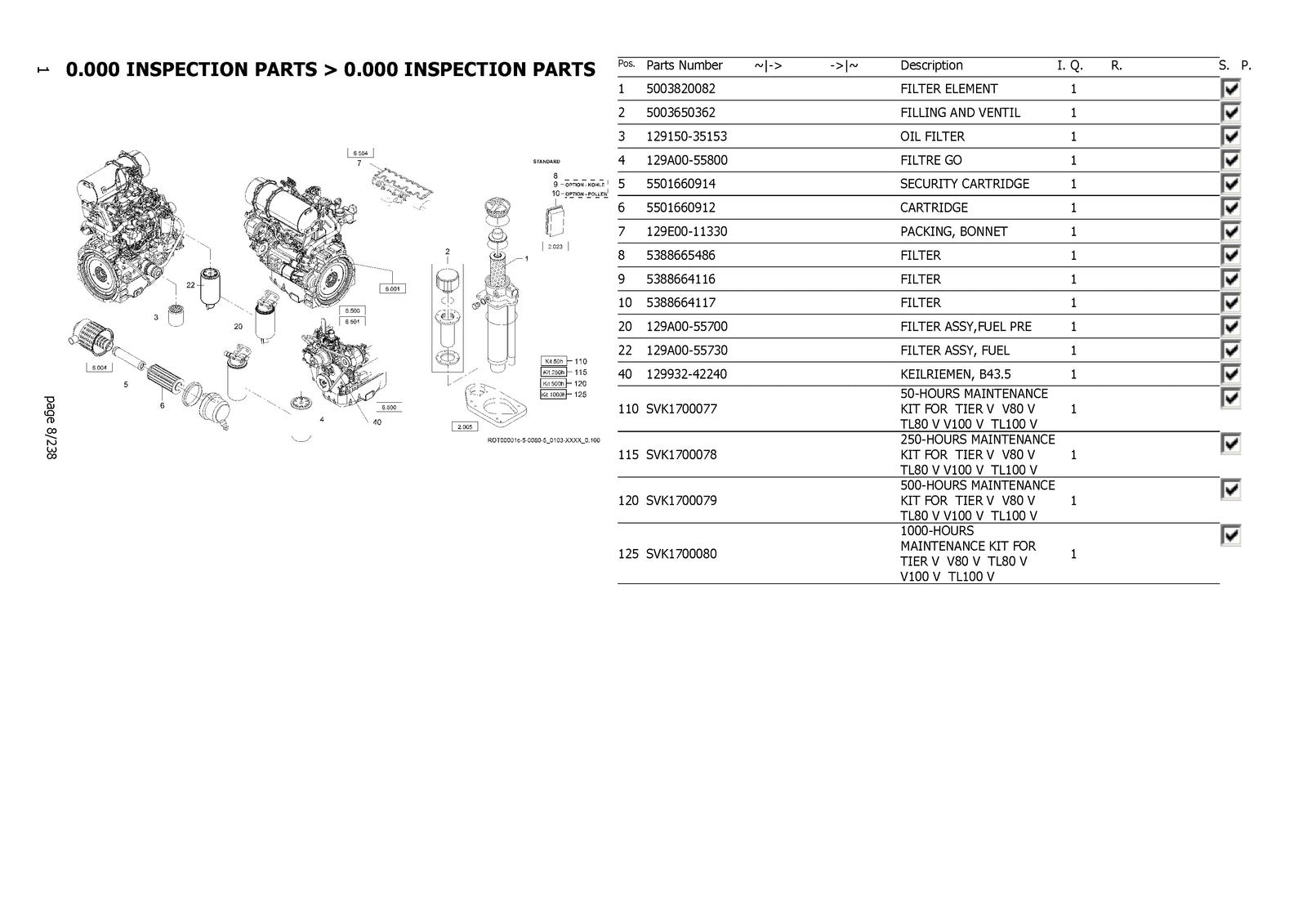 YANMAR V100 Wheel Loader Parts Catalog Manual SN YCG0V10000500103 Up - BOUND