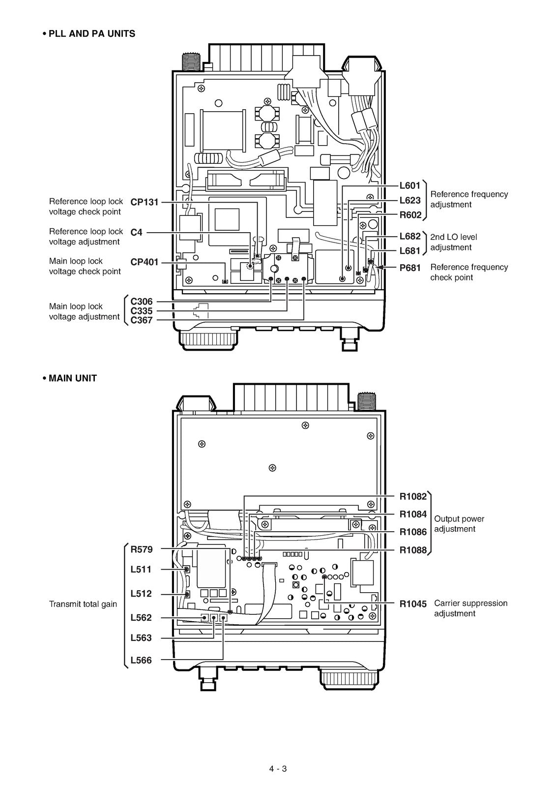 ICOM IC-706MKIIG HF VHF UHF All Mode Transceiver Service Manual 2007, FOLDOUTS