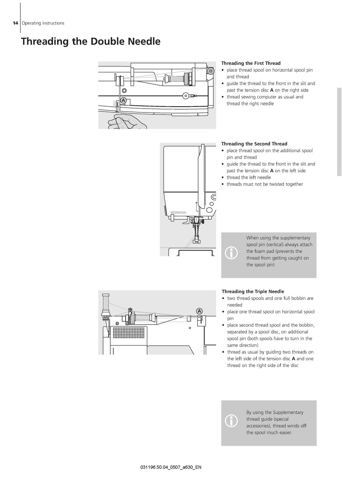 BERNINA Artista 630 635 640 LE Sewing Machine Operators Manual BUNDLE