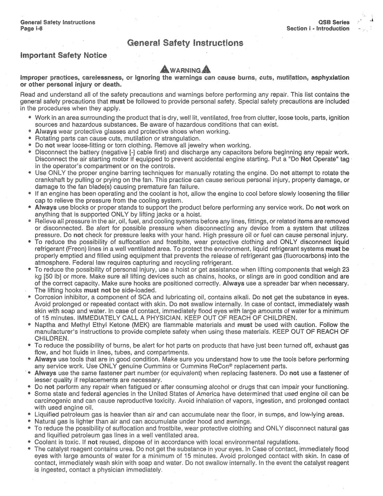 CUMMINS QSB67 Engine Service Manual - STEEL WIRE BOUND - PROTECTIVE COVERS