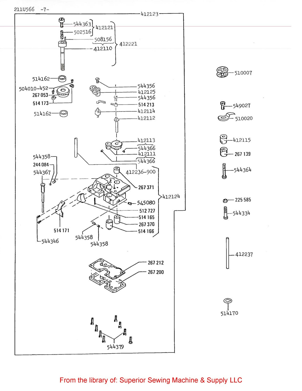SINGER 211U566 211U157 211U165 211U166 Illustrated Parts List Manual 1981