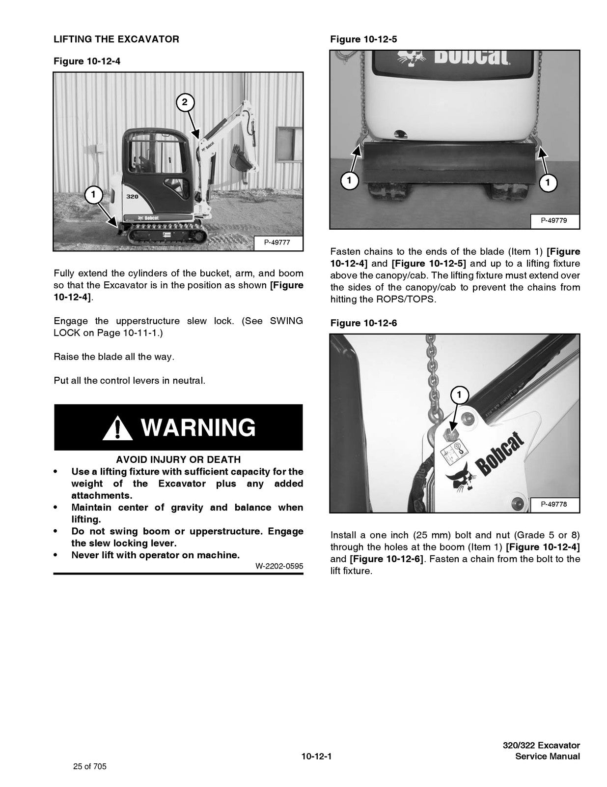 BOBCAT 320 322 G Series Compact Excavator Service Manual, FOLDOUTS