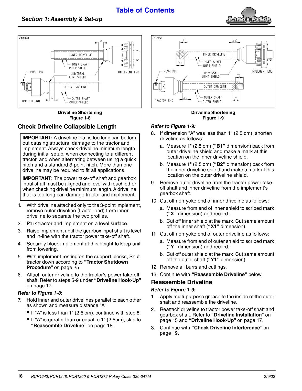 LANDPRIDE RCR 1242 1248 1260 1272 Rotary Cutter Operators Manual - WIRE BOUND
