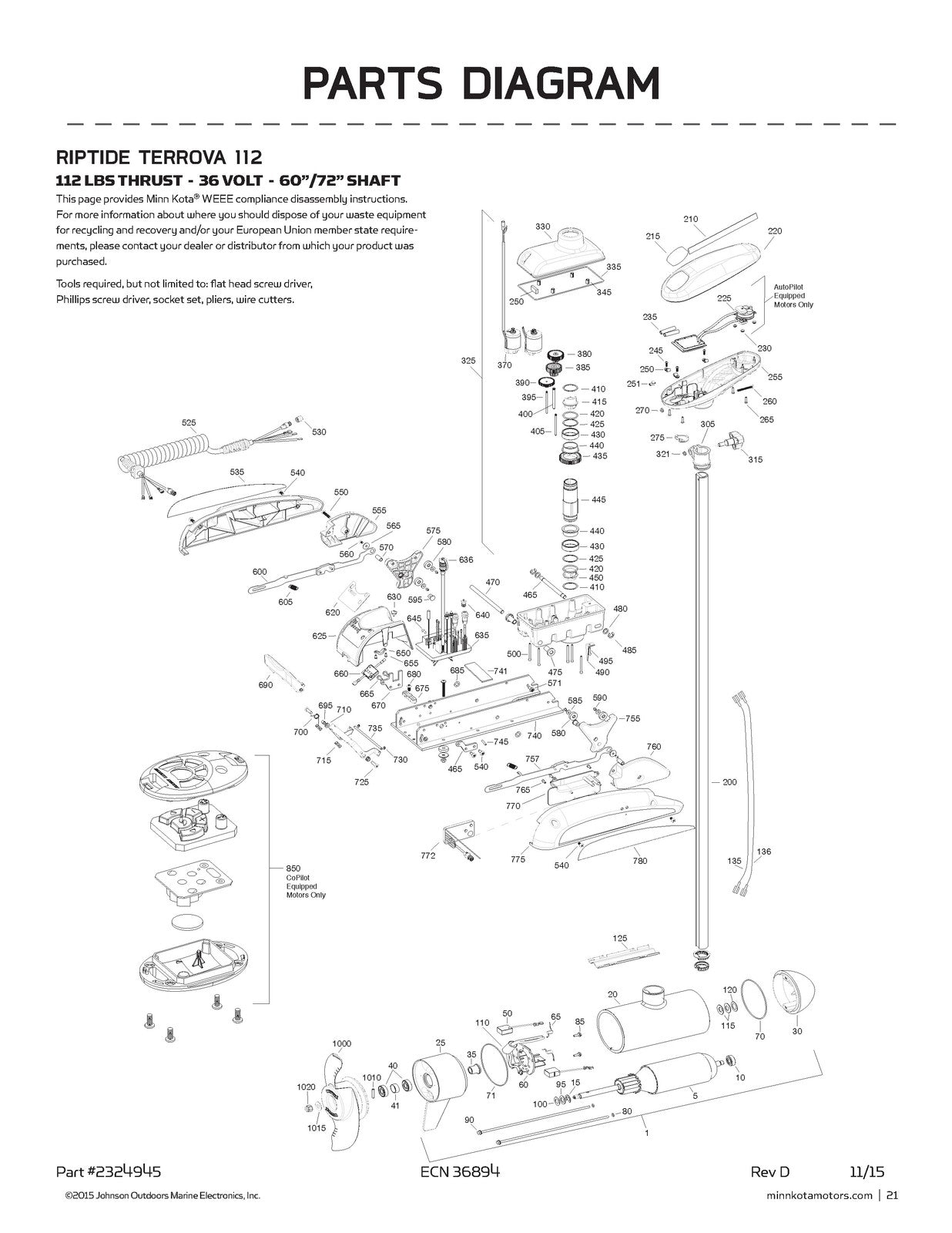 MINN KOTA Riptide Terrova 112 CoPilot Trolling Motor User Manual - WIRE BOUND