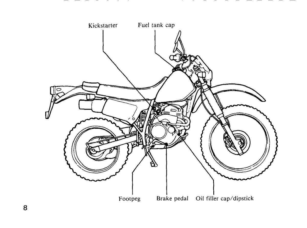 HONDA XR250R Owners Manual 1988 - BOUND - COVERS - XL FOLDOUT PAGES