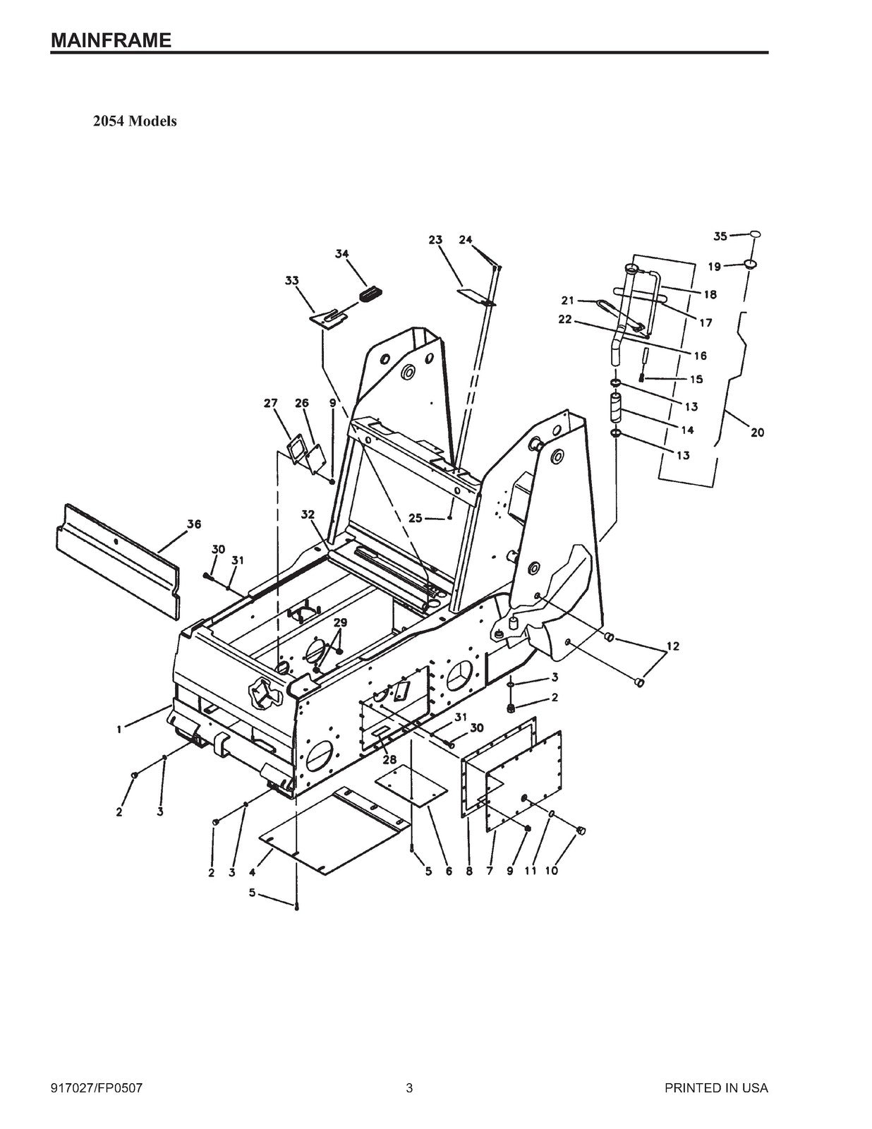 MUSTANG 2044 2054 SKID STEER LOARDER PARTS MANUAL - WIRE BOUND - COVERS