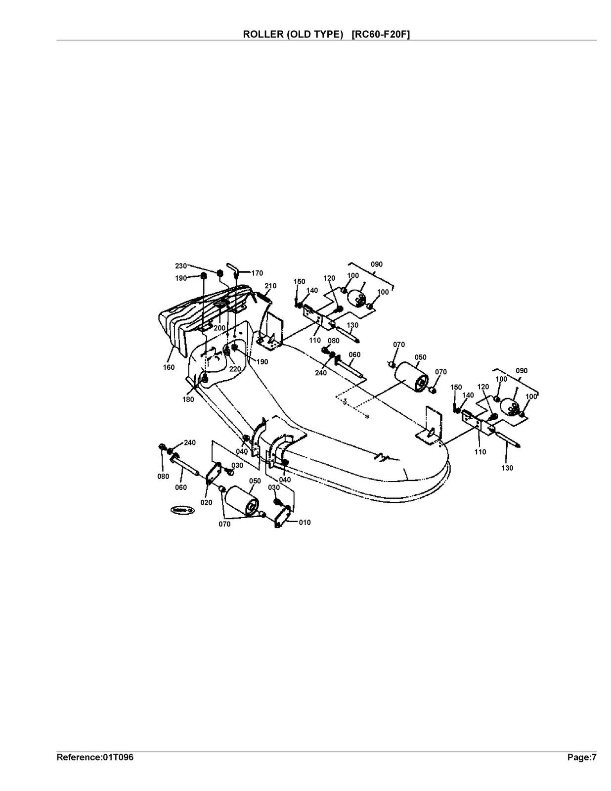KUBOTA RC60-F20-F2000 Parts Manual - STEEL WIRE BOUND - PROTECTIVE COVERS