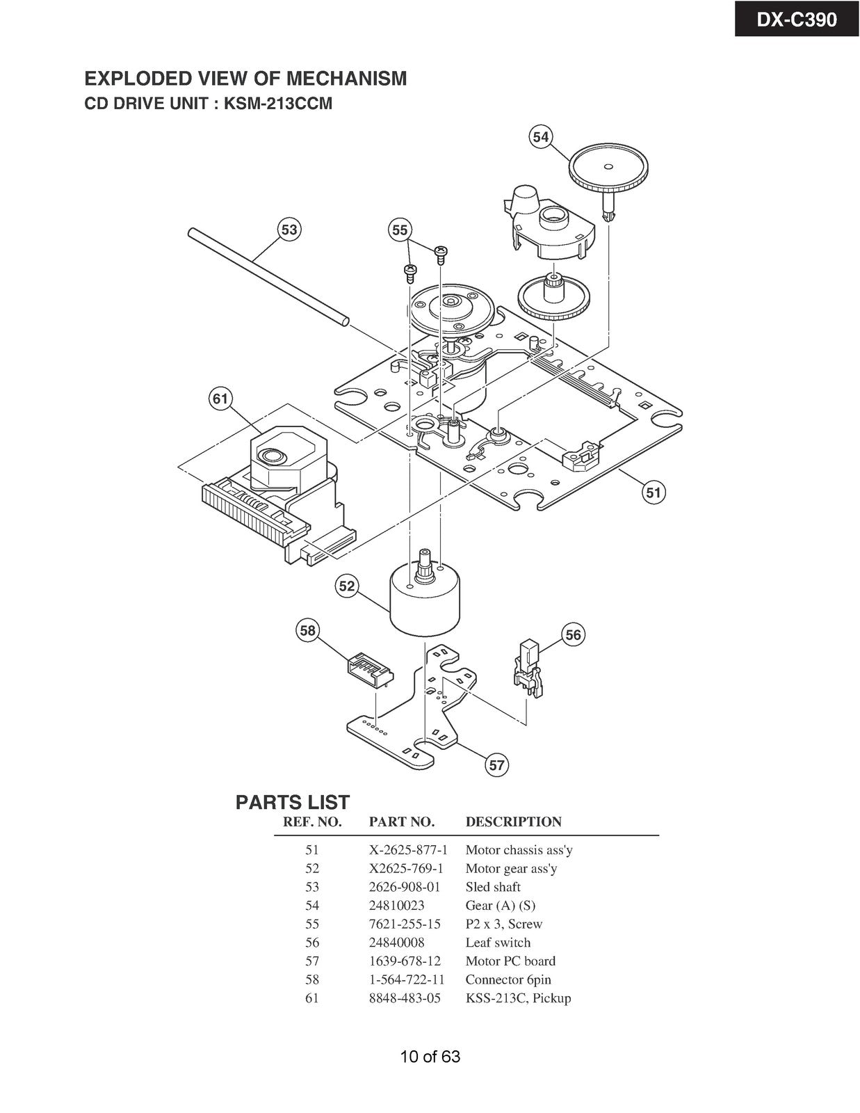 ONKYO DX-C390 Compact Disc Changer Service Manual 2003, BOUND, COVERS, FOLDOUTS