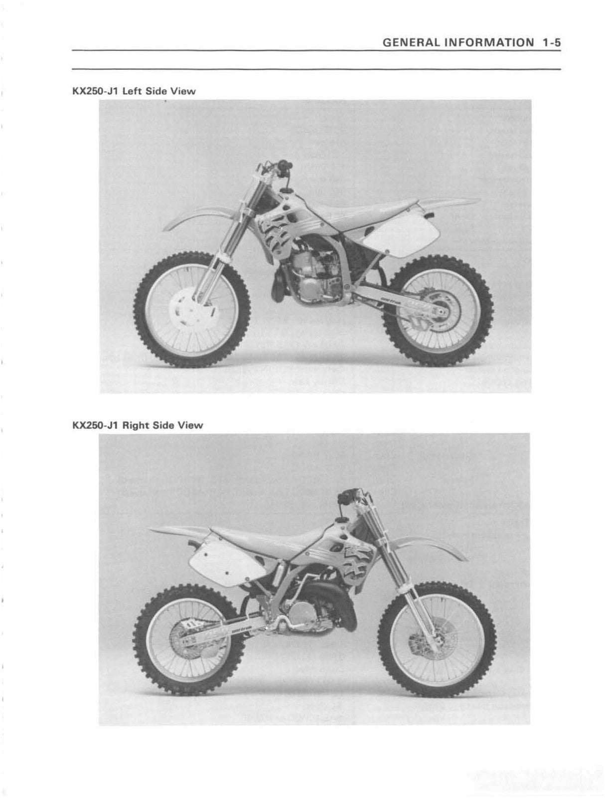KAWASAKI KX125 KX250 Motorcycle Service Manual 1992-1993 - WIRE BOUND - COVERS