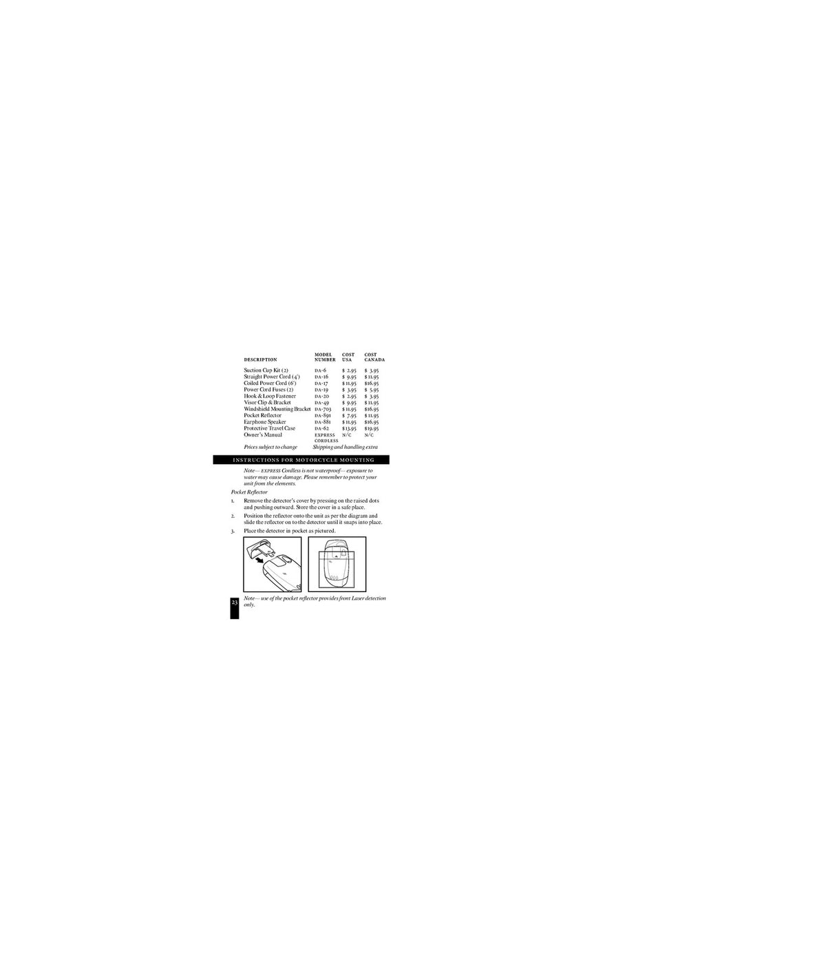 BELTRONICS E946 Radar Detector Owners Manual - STEEL WIRE BOUND - TOUGH COVERS