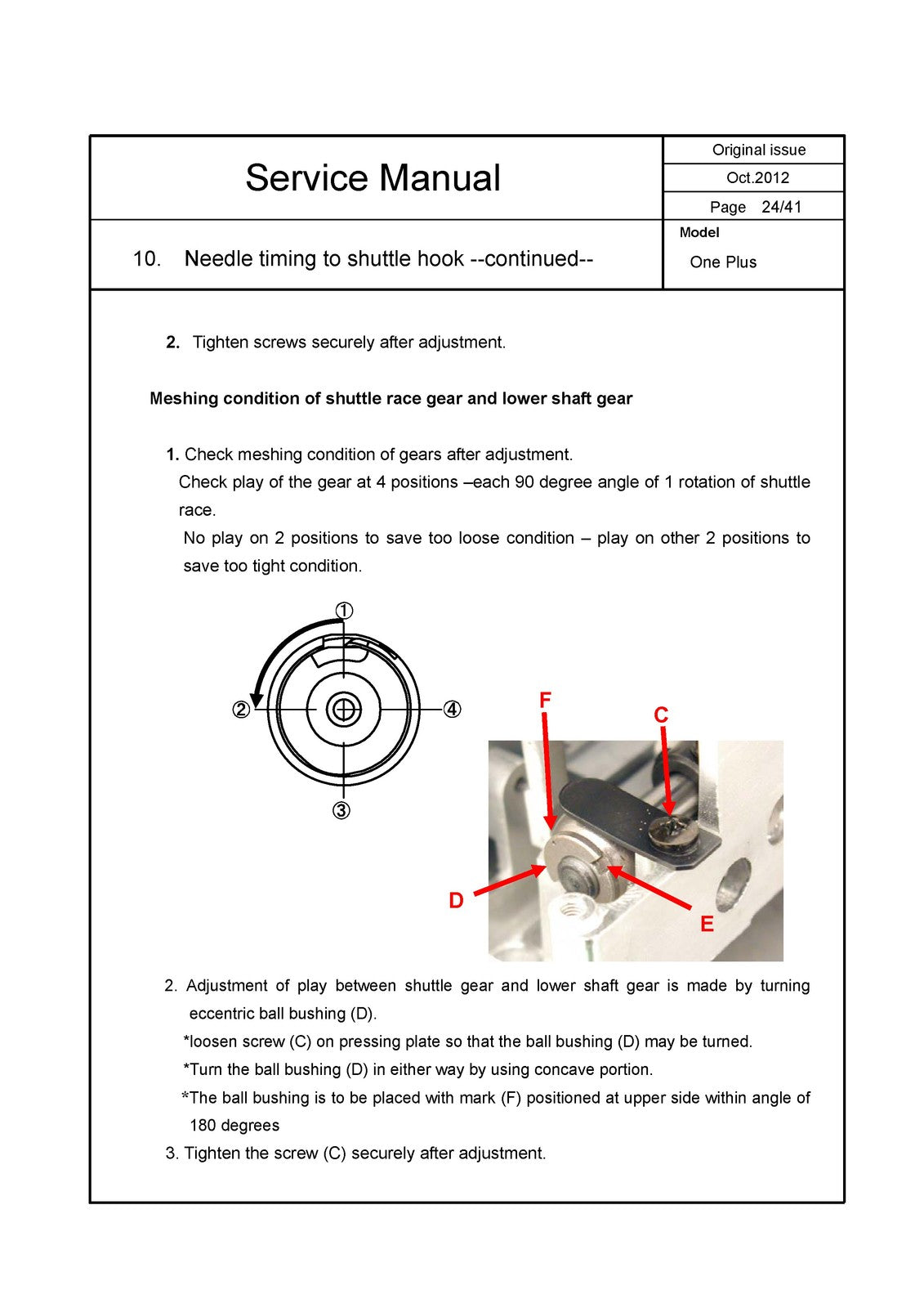 SINGER One Plus Sewing Machine Service Manual 2012 - WIRE BOUND - TOUGH COVERS