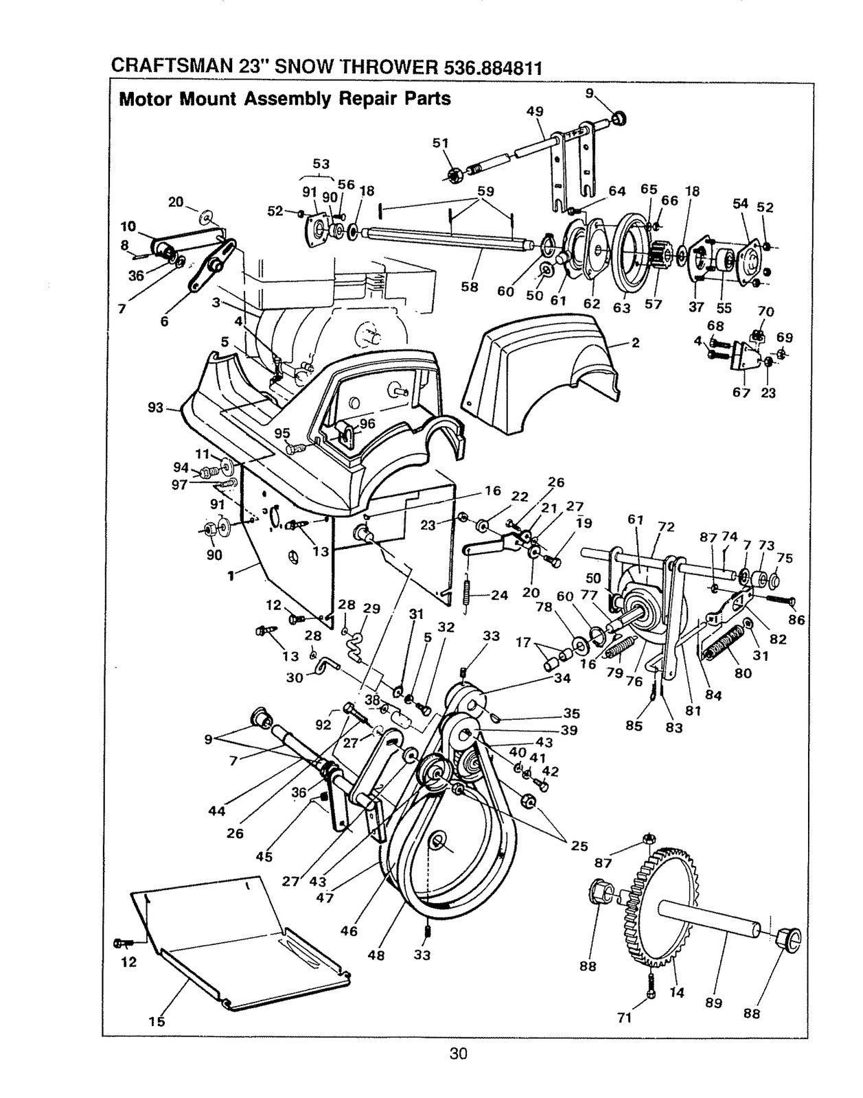 CRAFTSMAN 5 HP 23 Inch Dual Stage Snow Thrower Owners Manual 536884811 - BOUND