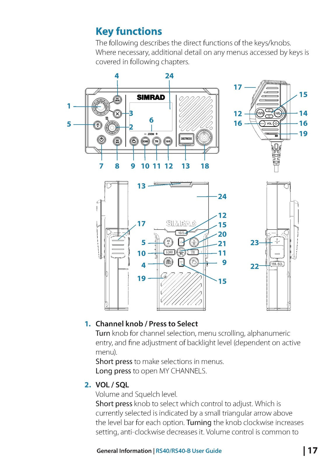 SIMRAD RS40 RS40-B VHF Radio User Manual - STEEL WIRE BOUND - PROTECTIVE COVERS
