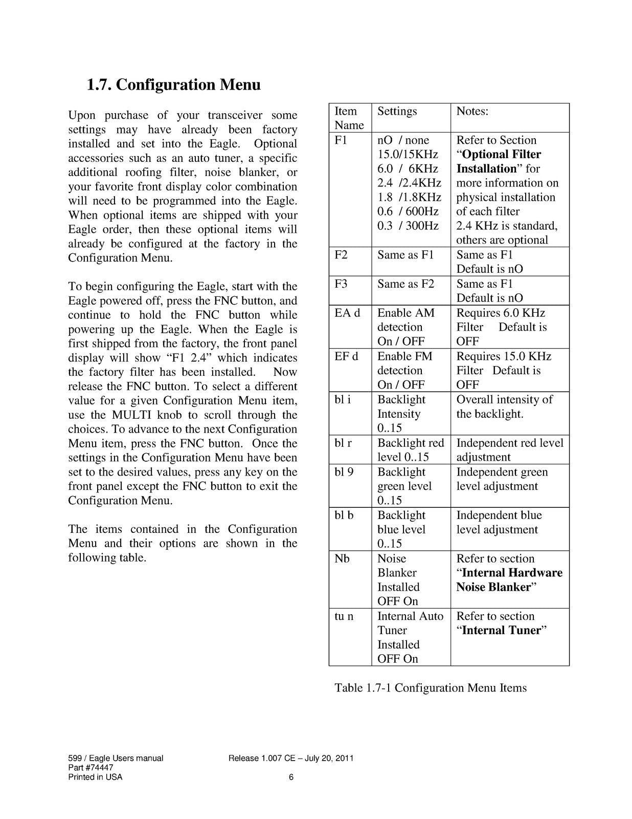 TEN TEC Eagle 599 User Manual - STEEL WIRE BOUND - PROTECTIVE COVERS