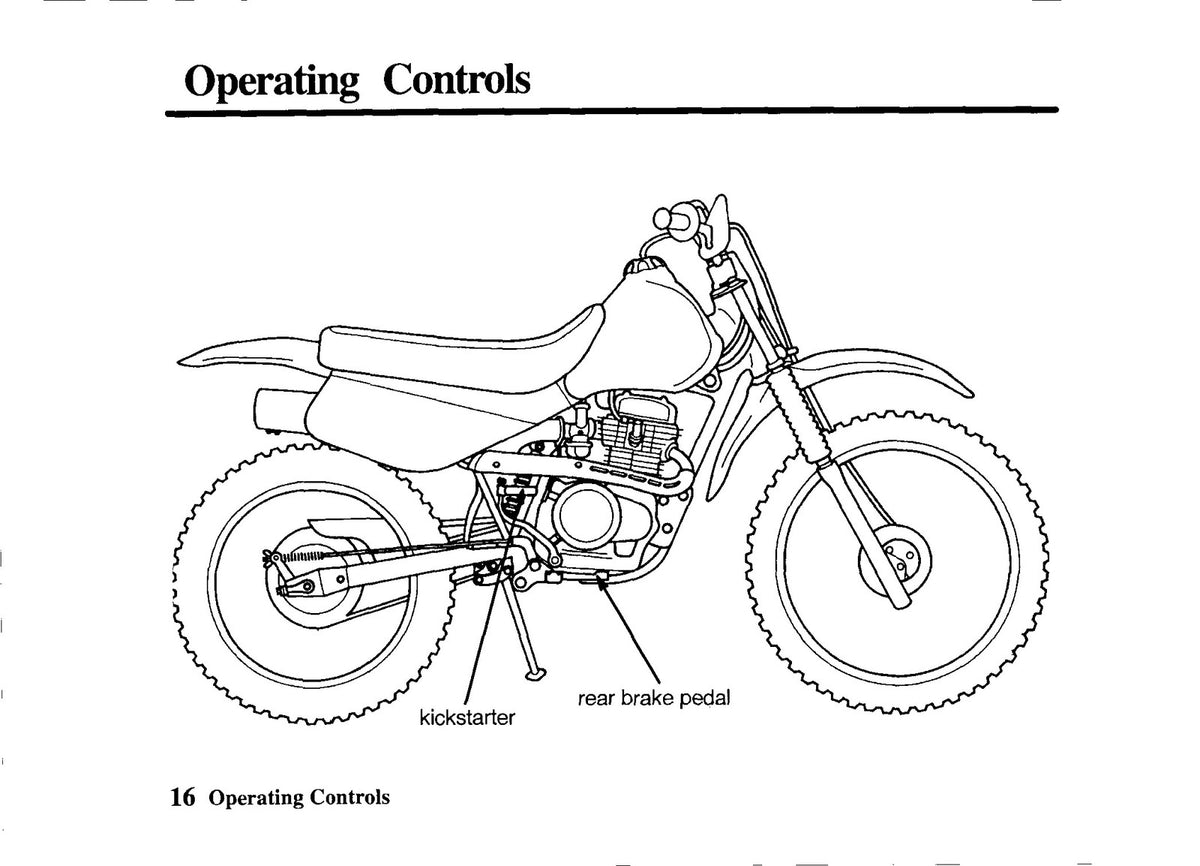 HONDA XR100R Owners Manual 1995 - STEEL WIRE BOUND - PROTECTIVE COVERS
