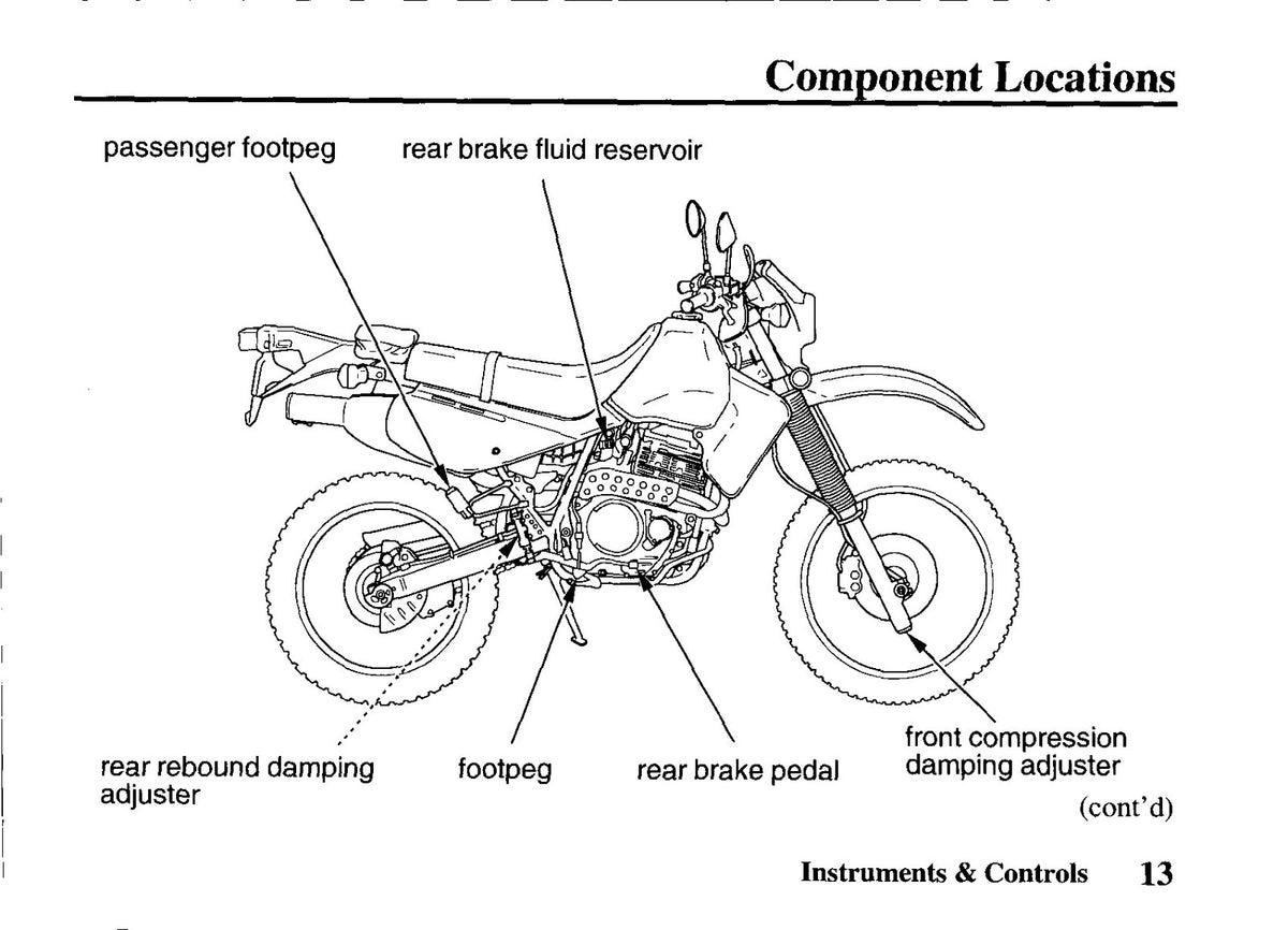 HONDA XR650L Owners Manual 2004 - STEEL WIRE BOUND - PROTECTIVE COVERS