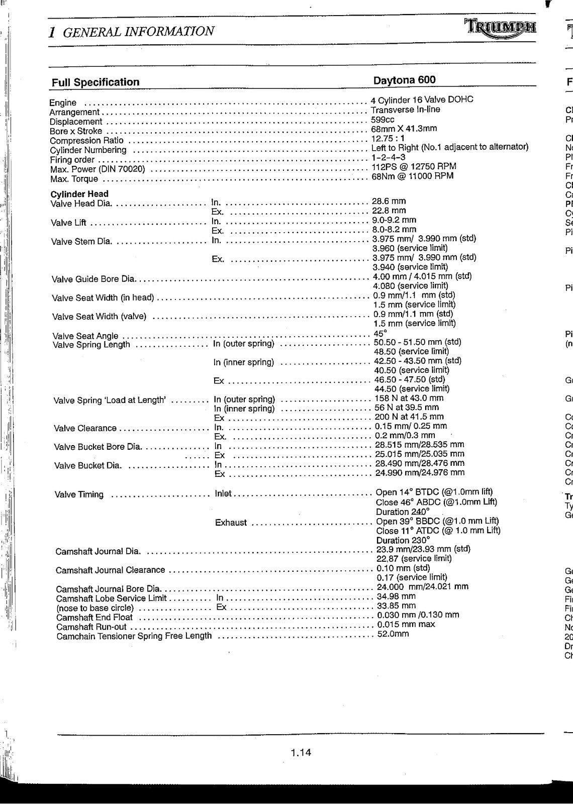 TRIUMPH Daytona 600 Motorcycle Service Manual 2002-2004, BOUND, COVERS, FOLDOUTS