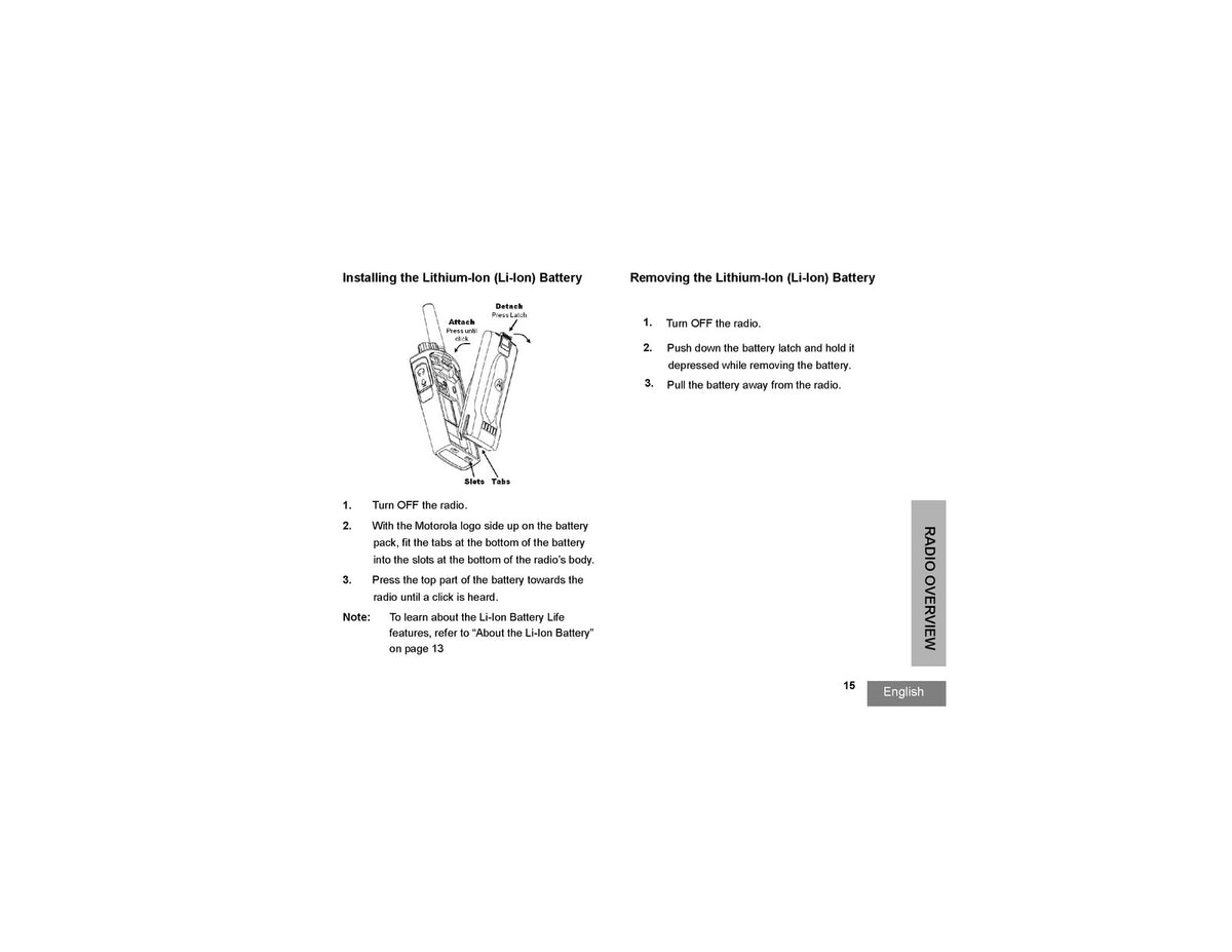 MOTOROLA RM Series RMU2040 2043 RMM2050 Two-Way Radio User Manual 2013 - BOUND