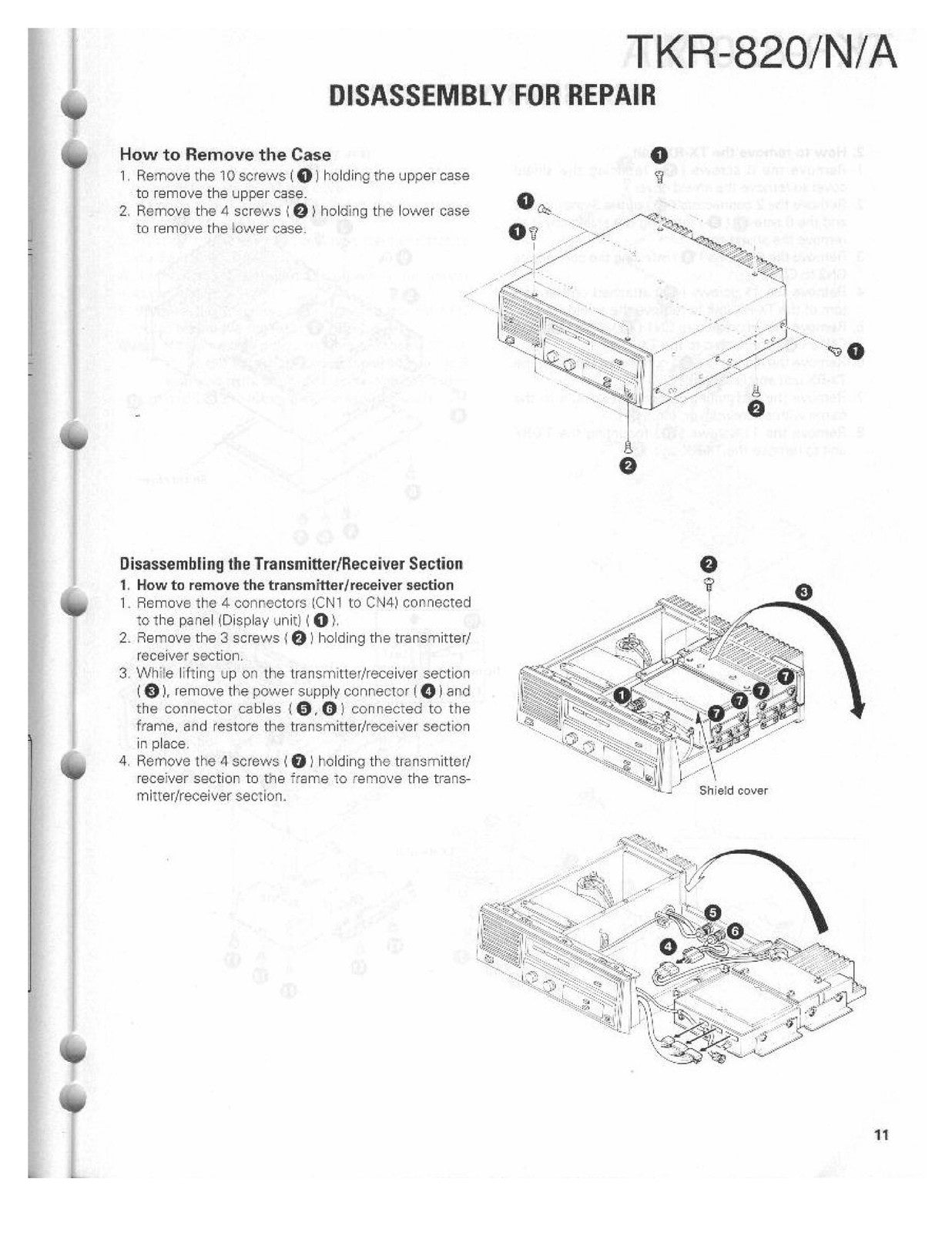 KENWOOD TKR-820 UHF Repeater Service Manual - STEEL WIRE BOUND - TOUGH COVERS