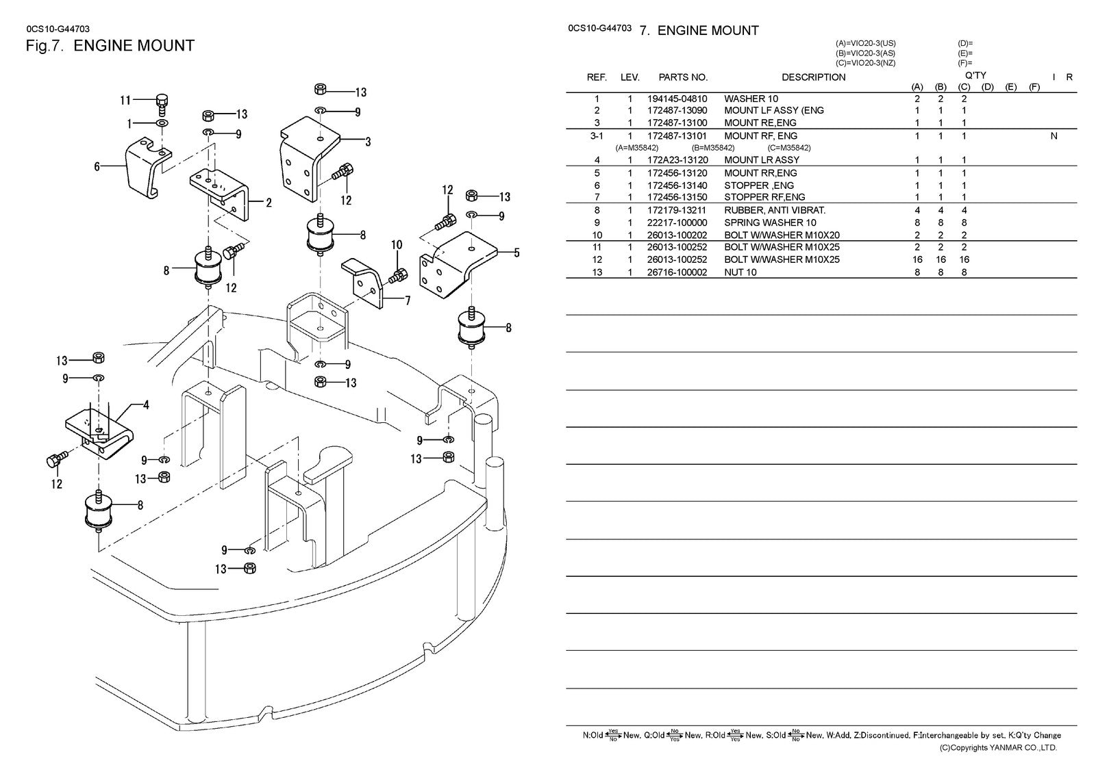 YANMAR ViO20-3 Excavator Parts Catalog Manual 2013 - WIRE BOUND - TOUGH COVERS