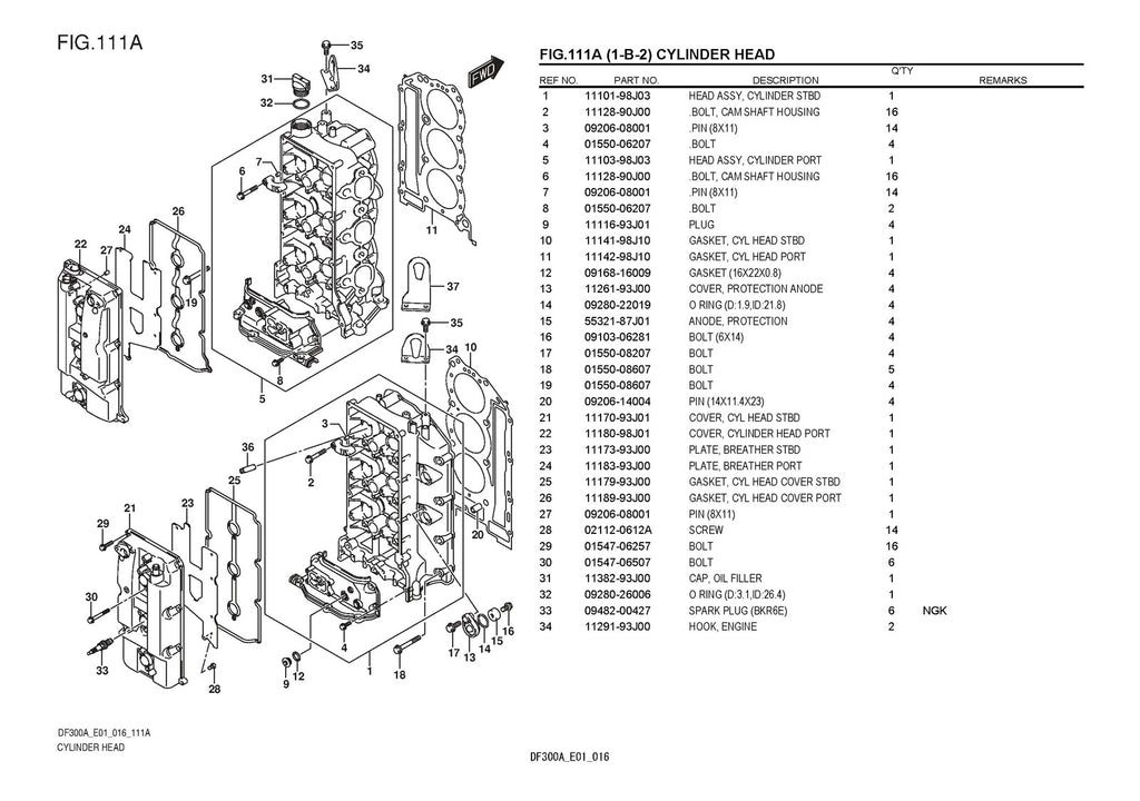 SUZUKI DF300AP DF250AP PARTS CATALOGUE - STEEL WIRE BOUND - PROTECTIVE COVERS