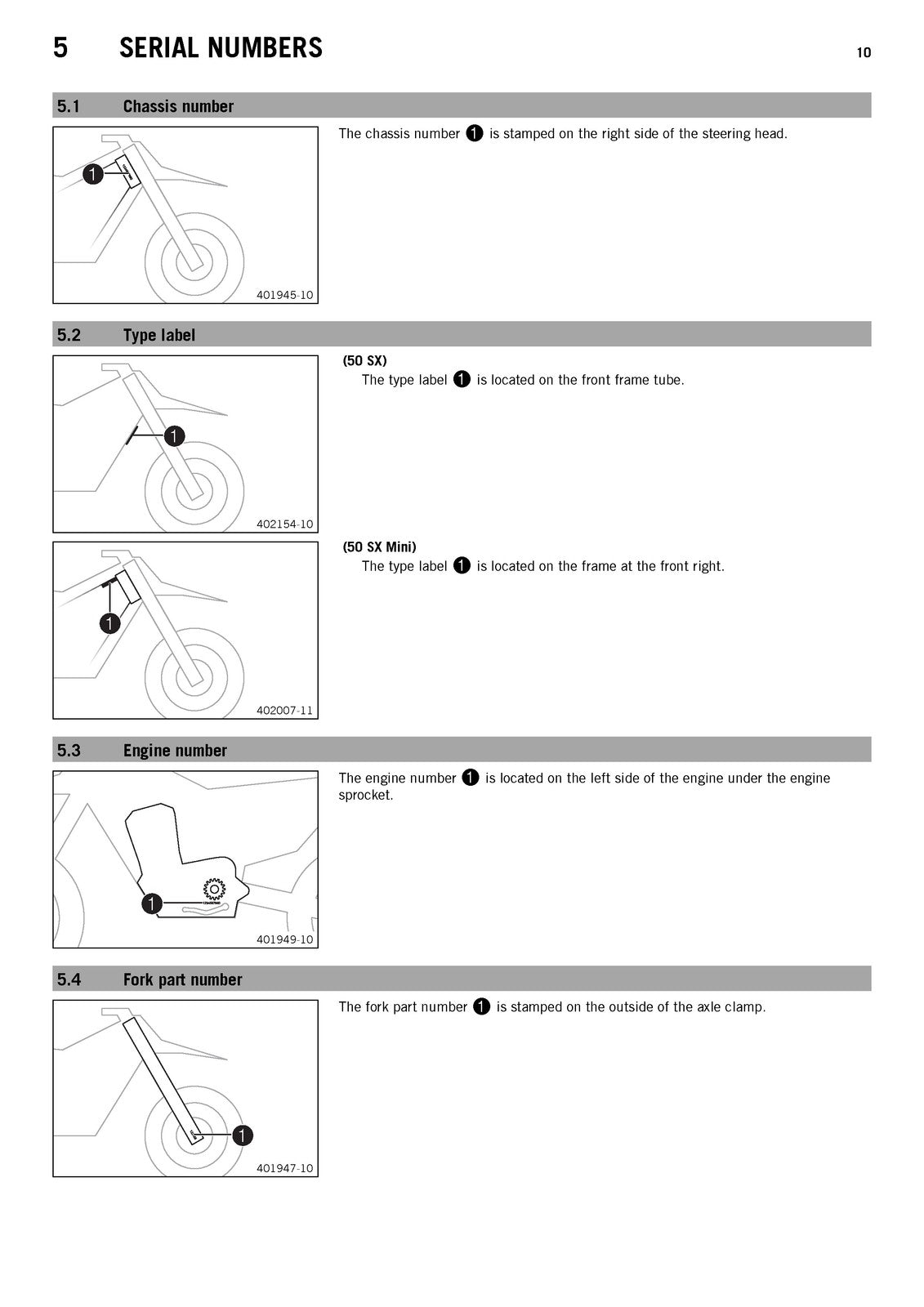 KTM 50 SX 50 SX Mini Owners Manual 2017 - STEEL WIRE BOUND - PROTECTIVE COVERS