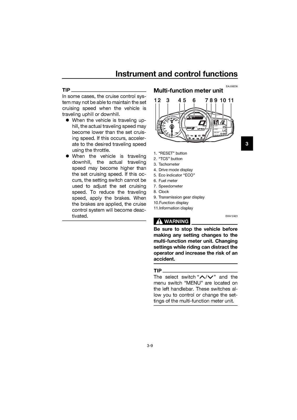 YAMAHA FJR1300 FJR1300AE Motorcycle Owners Manual 2018 - WIRE BOUND - COVERS
