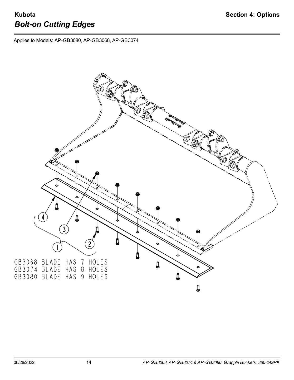 LAND PRIDE GB30 Scrap Grapple Bucket Parts Manual 2022 - WIRE BOUND - COVERS