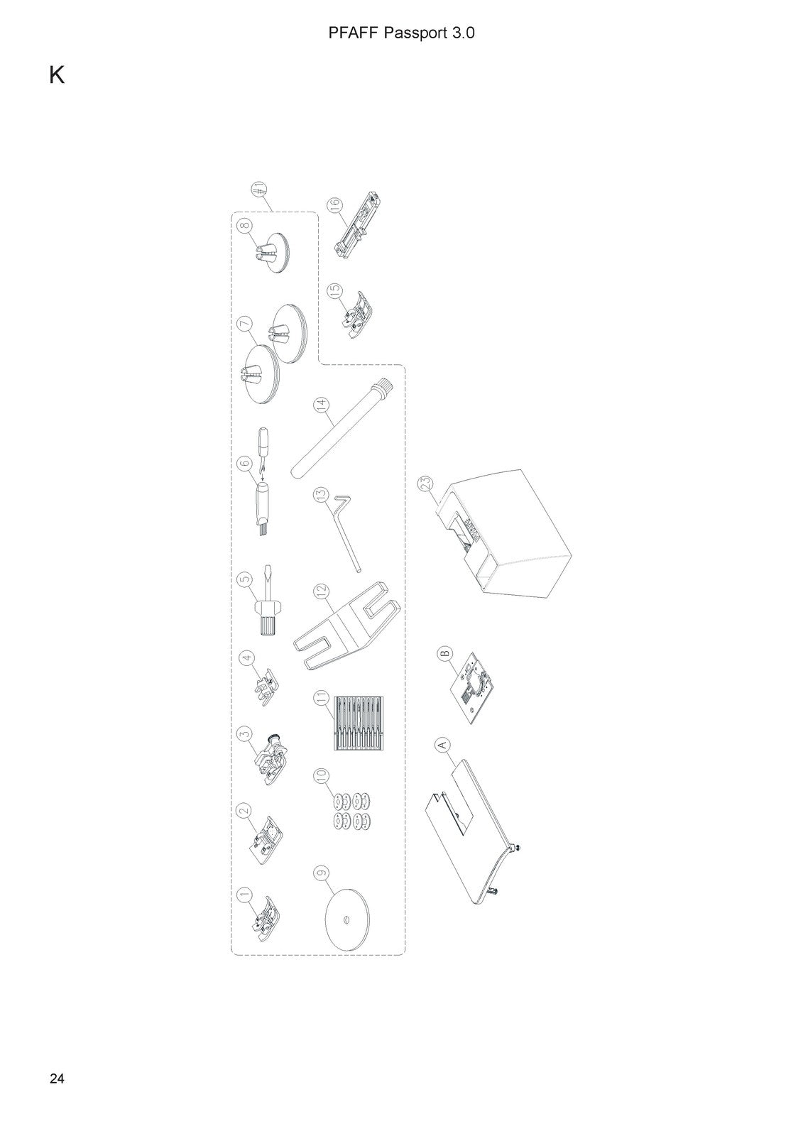 PFAFF Passport 30 Illustrated Parts List Manual 2017 - WIRE BOUND - COVERS