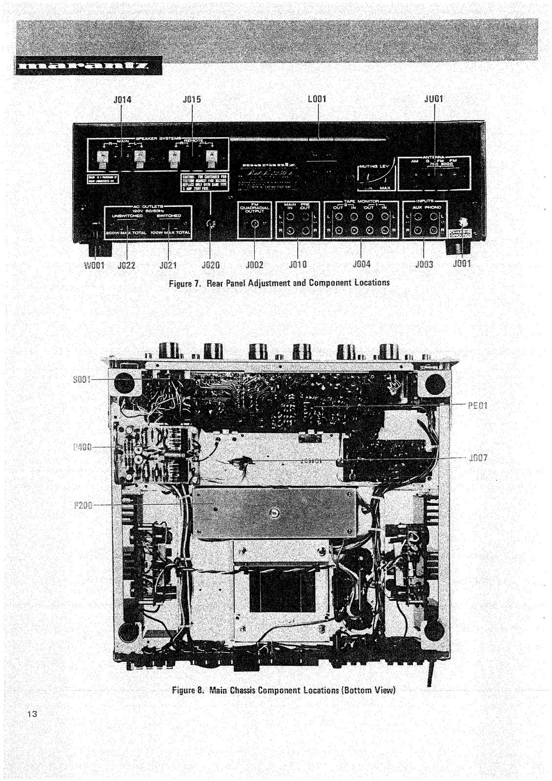 MARANTZ 2250B Stereophonic Receiver Service Manual - BOUND - COVERS - FOLDOUTS