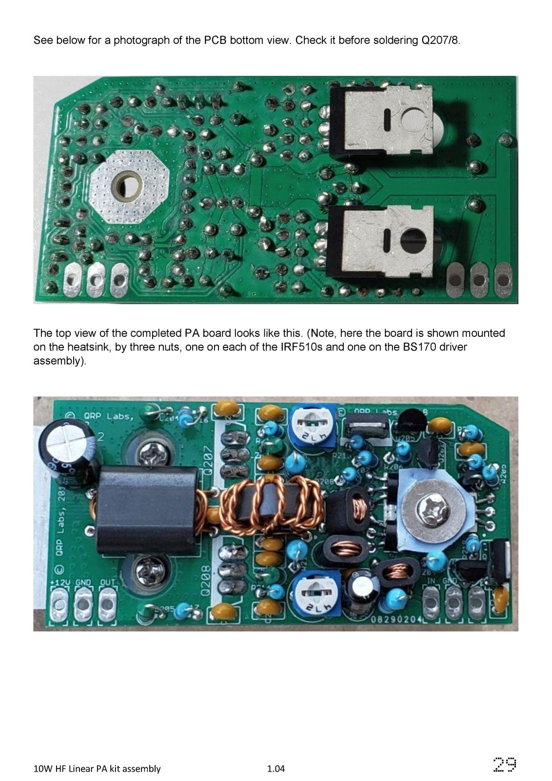 QRP LABS 10W HF Linear PA Kit Assembly Manual 2018 - WIRE BOUND - TOUGH COVERS