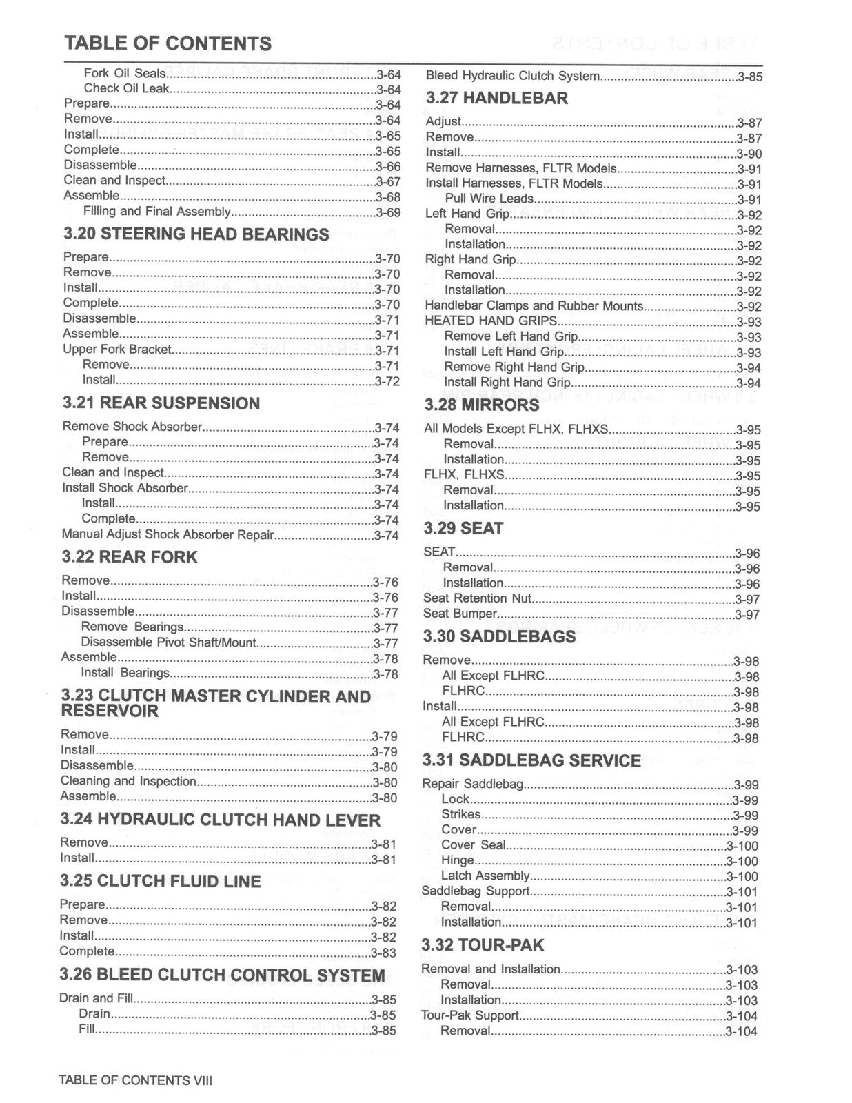 HARLEY-DAVIDSON 2017 Touring Service Manual - BOUND - COVERS - XL FOLDOUT PAGES