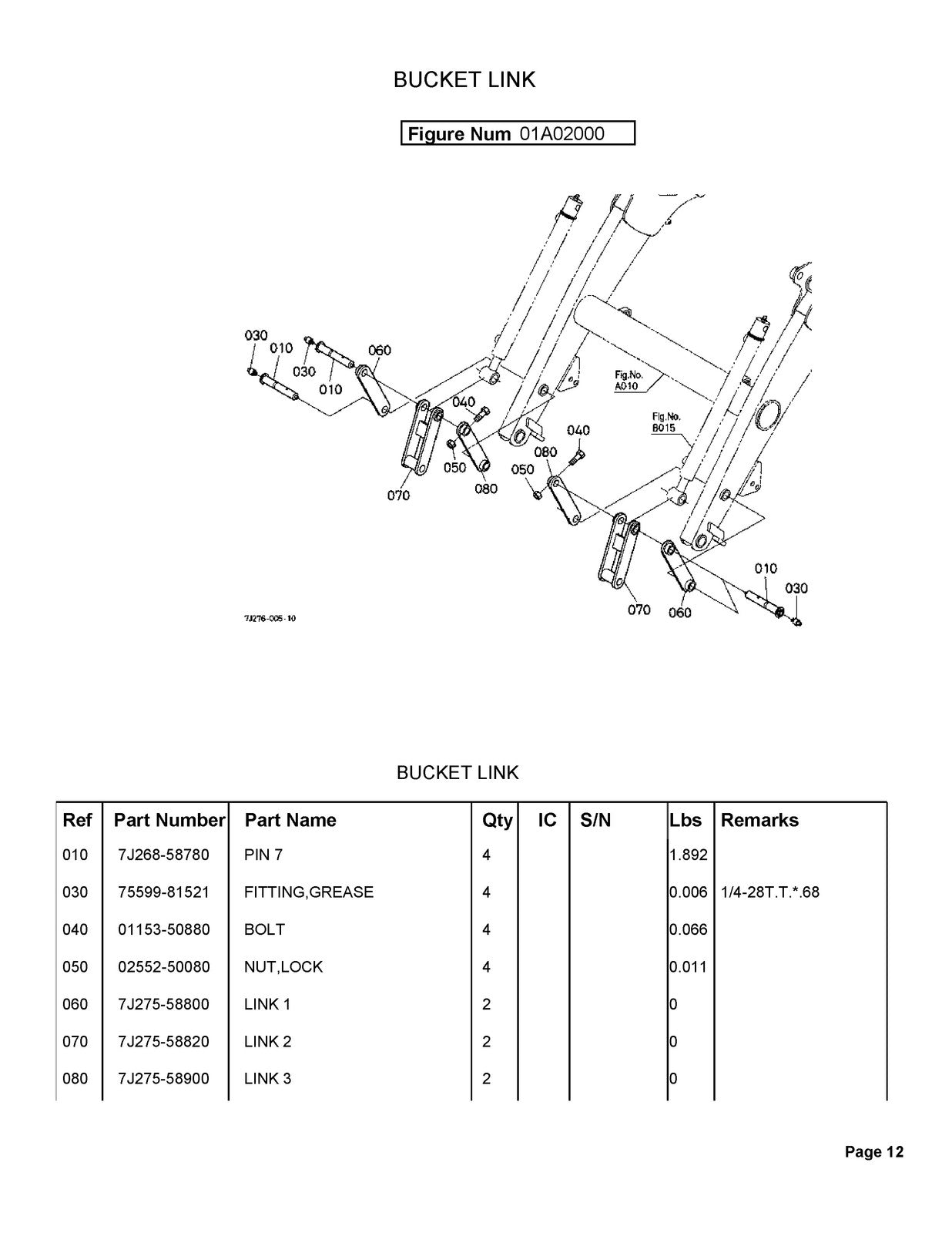 KUBOTA LA844 Loader For MX5100 MX4700 Illustrated Parts List Manual - WIRE BOUND